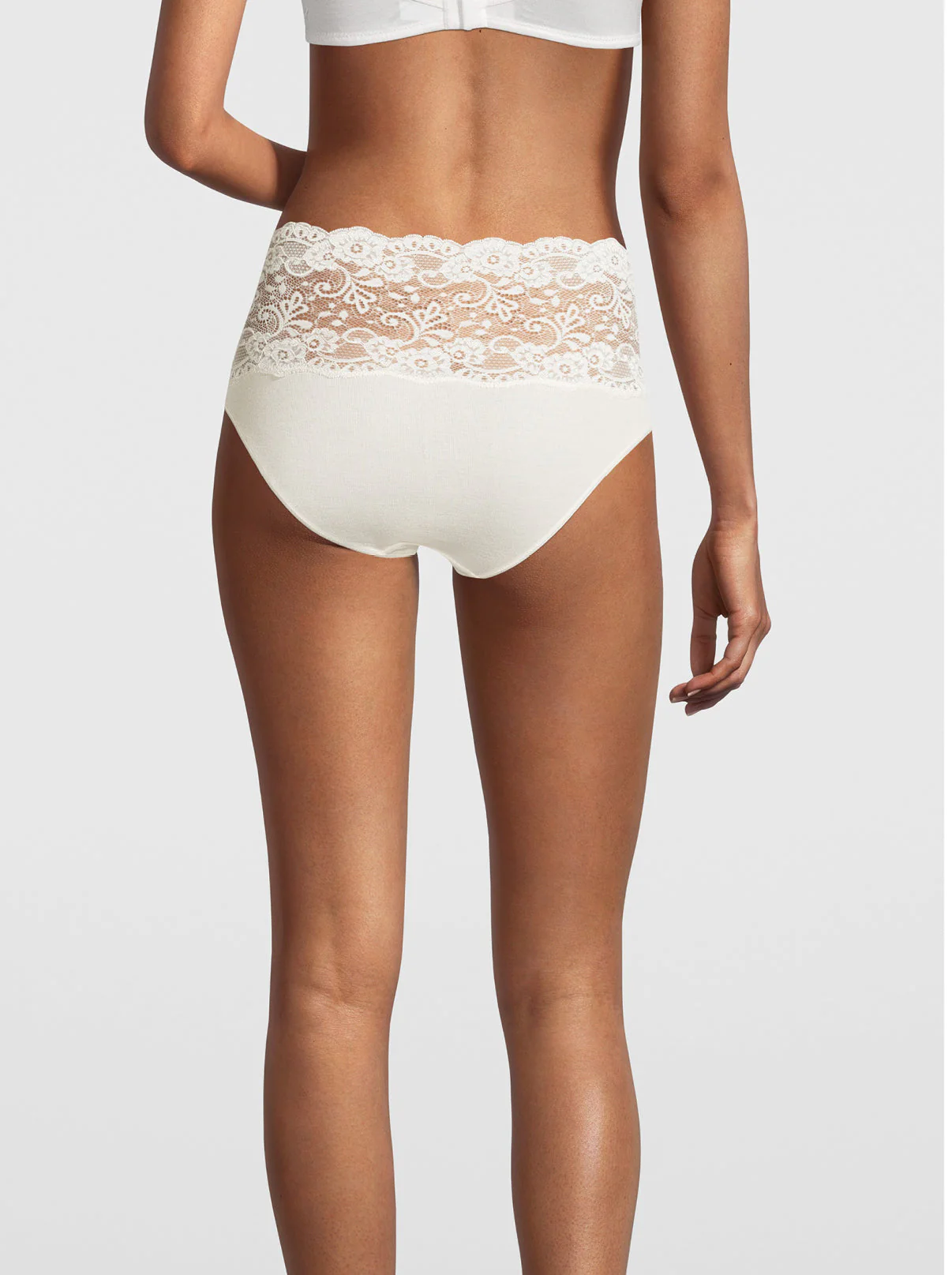 High rise Briefs in Cotton with Leavers Lace 4153 - Image 5