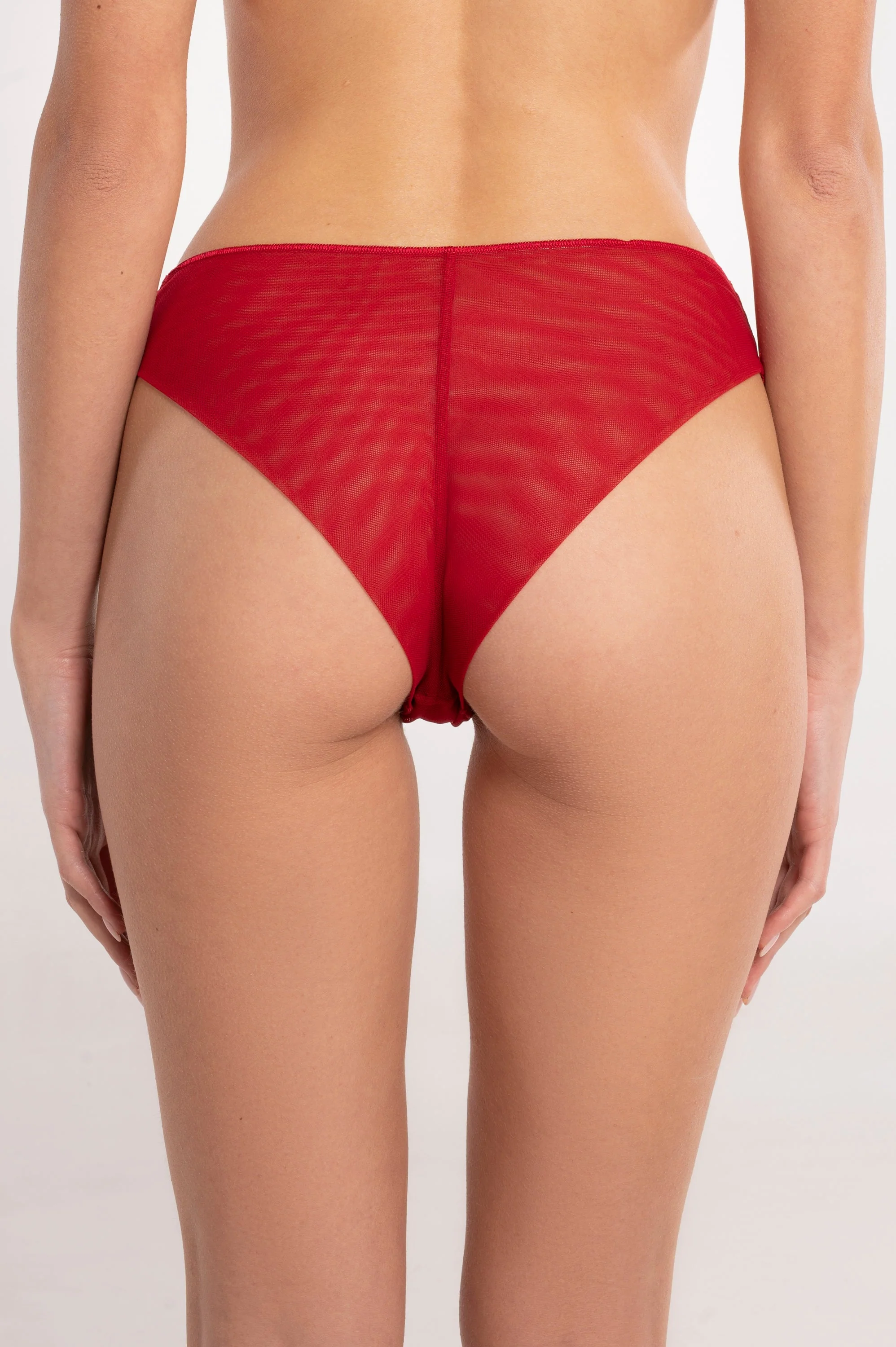 Low-rise briefs in tulle with embroidered tulle lace 7434 - Image 2
