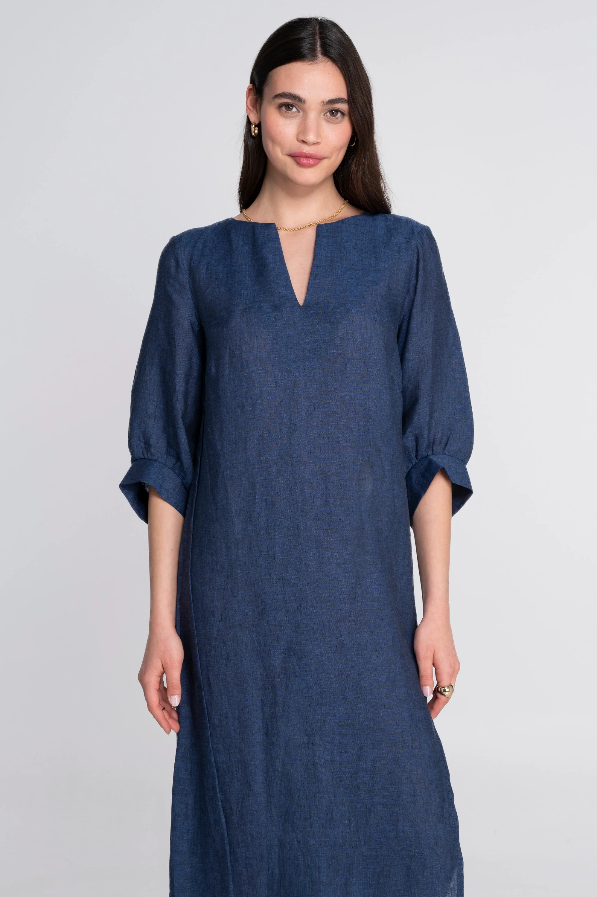 Kaftan-style linen dress 7555L - Image 4