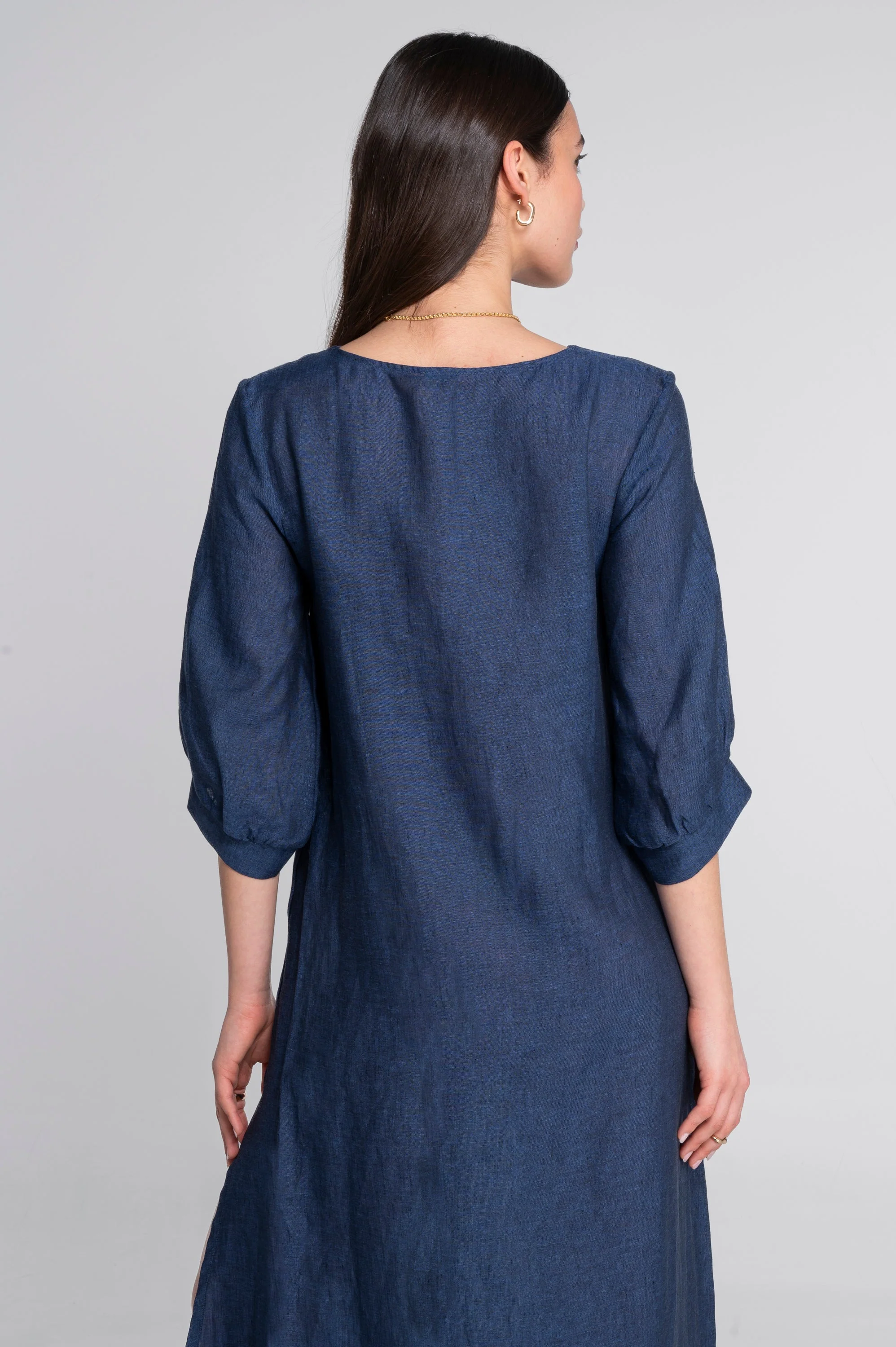 Kaftan-style linen dress 7555L - Image 5
