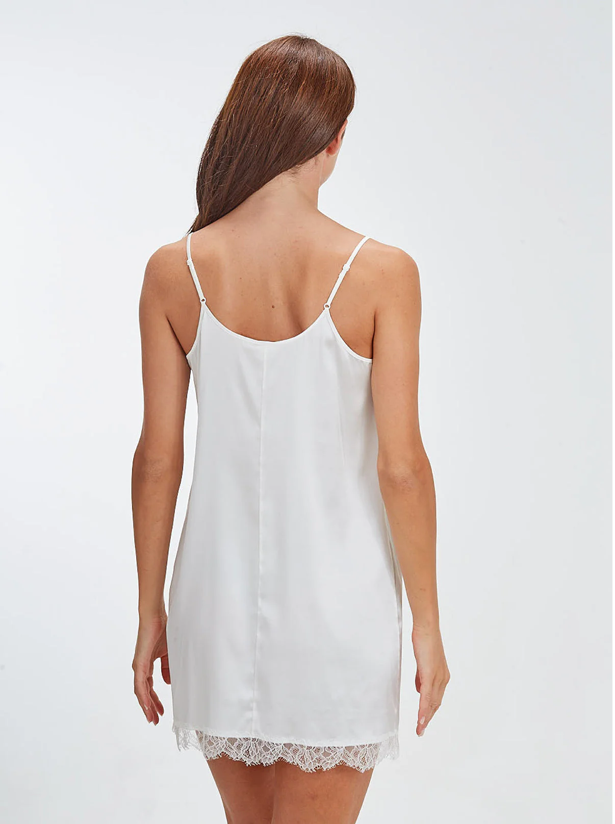 Babydoll in stretch silk with chantilly lace 10336 - Image 5