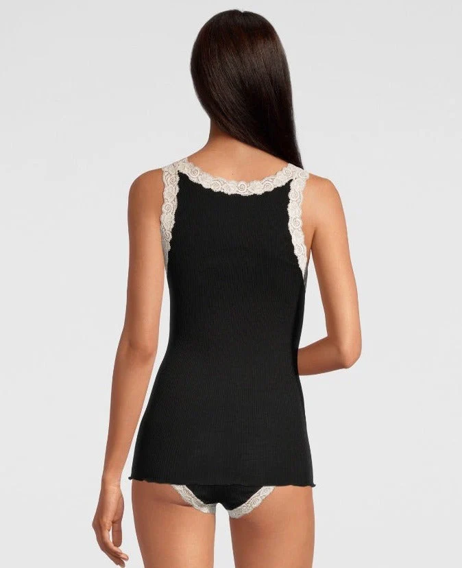 Wool and Silk Tank Top with leavers lace 3403 - Image 2
