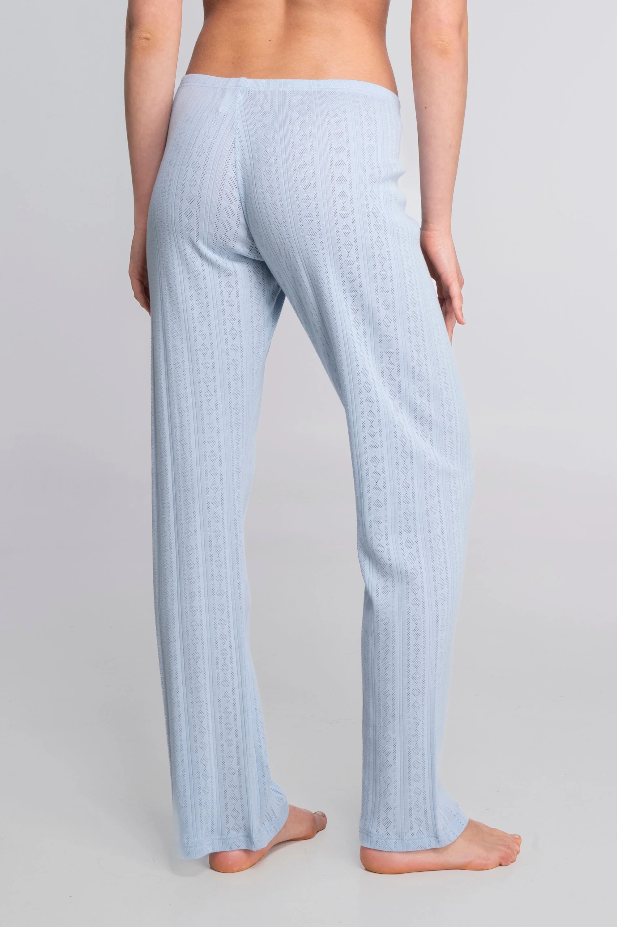 Straight-leg pants in ajourè cotton 7549 - Image 2