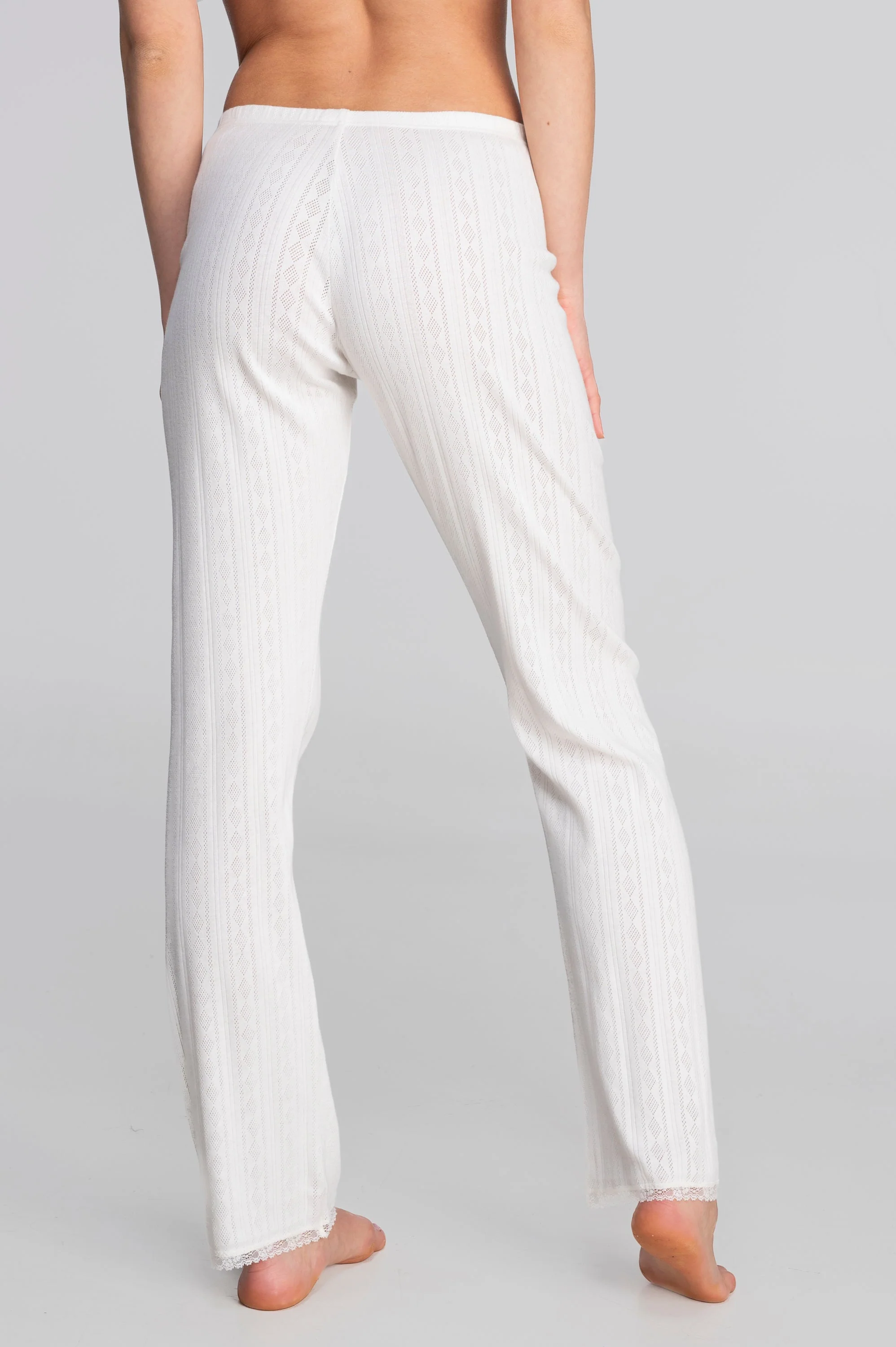 Straight-leg pants in ajourè cotton 7549 - Image 6