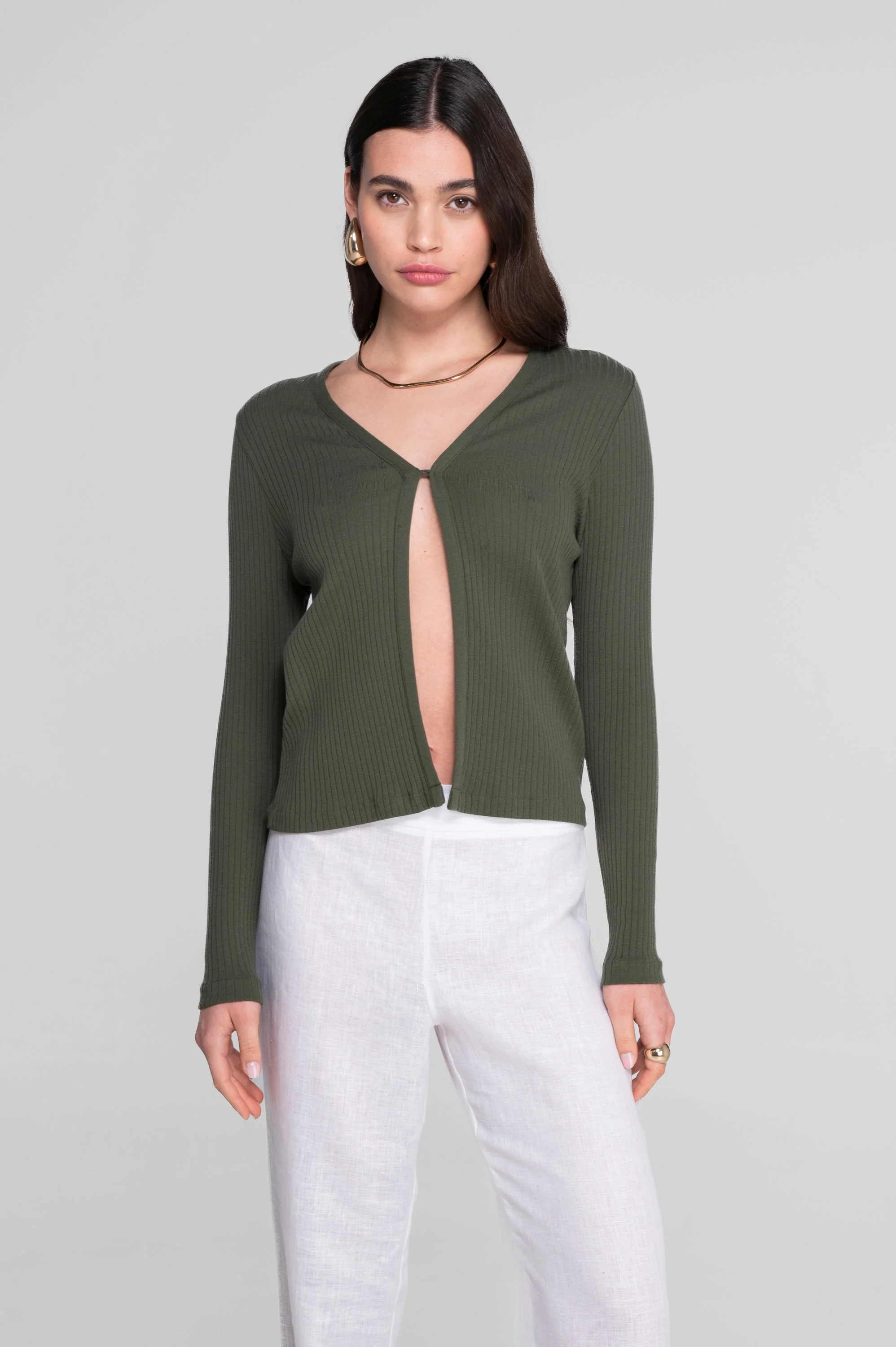 Cotton long sleeves cardigan 7564 - Image 2