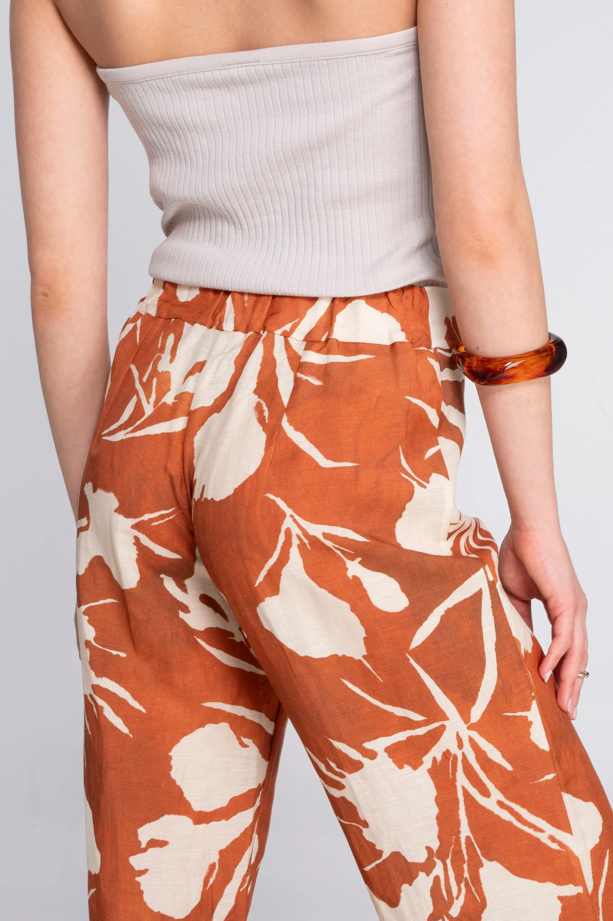 Wide-leg printed linen-viscose trousers 7536VL - Image 13