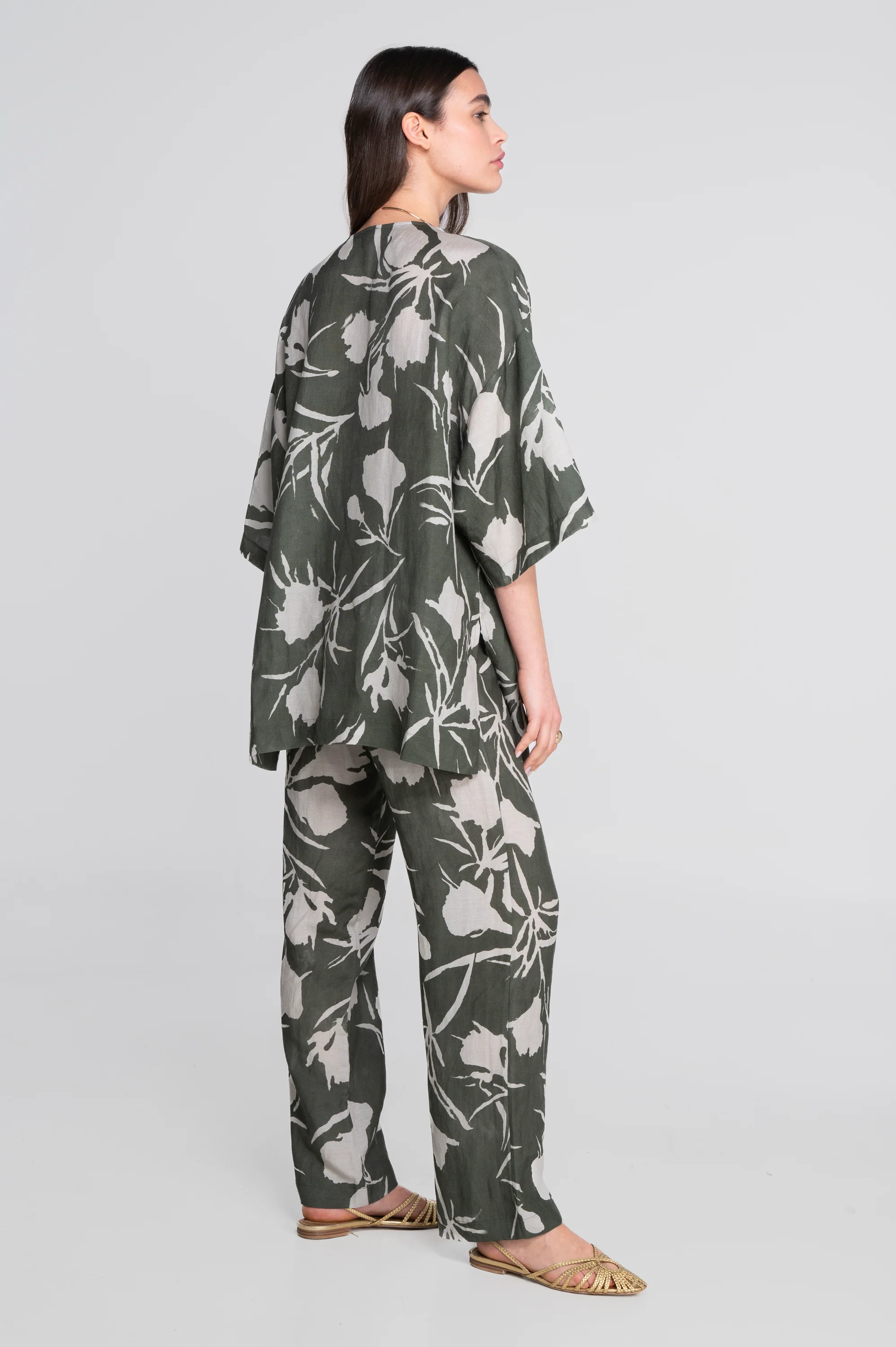 Pinted linen-viscose kimono 7553VL - Image 5