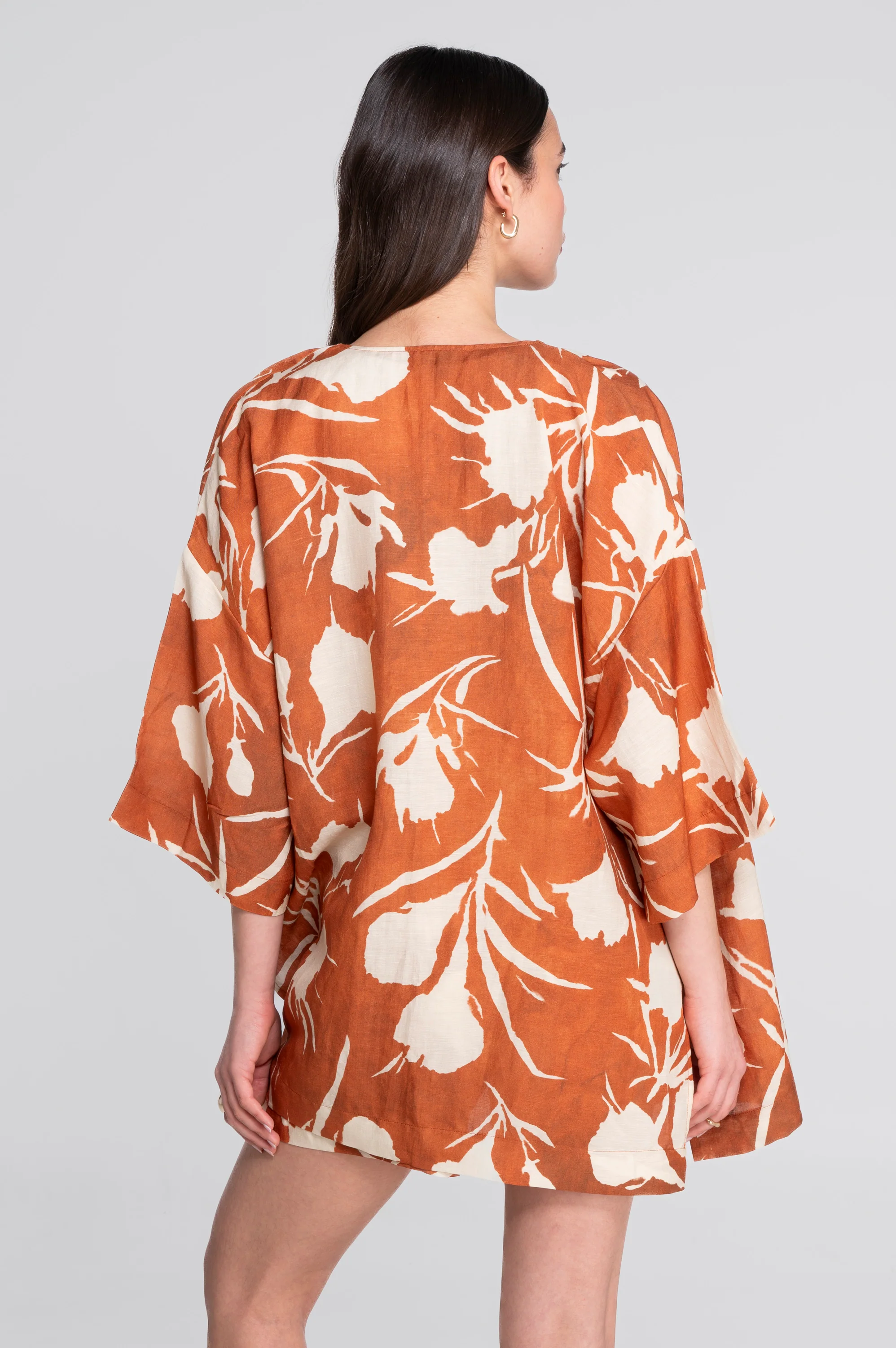Pinted linen-viscose kimono 7553VL - Image 7