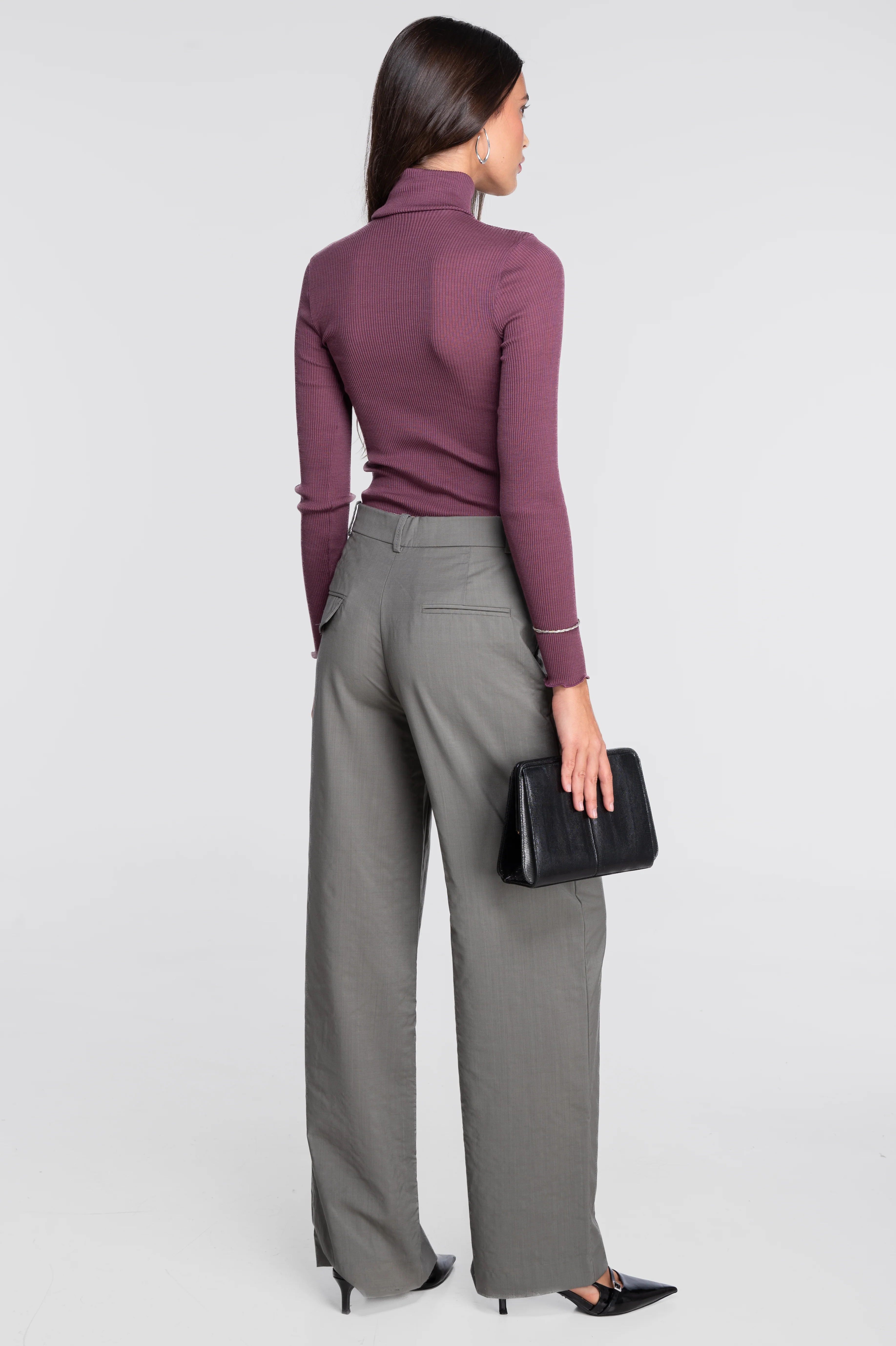 Wool and silk long sleeves turtleneck shirt 3438 - Image 12