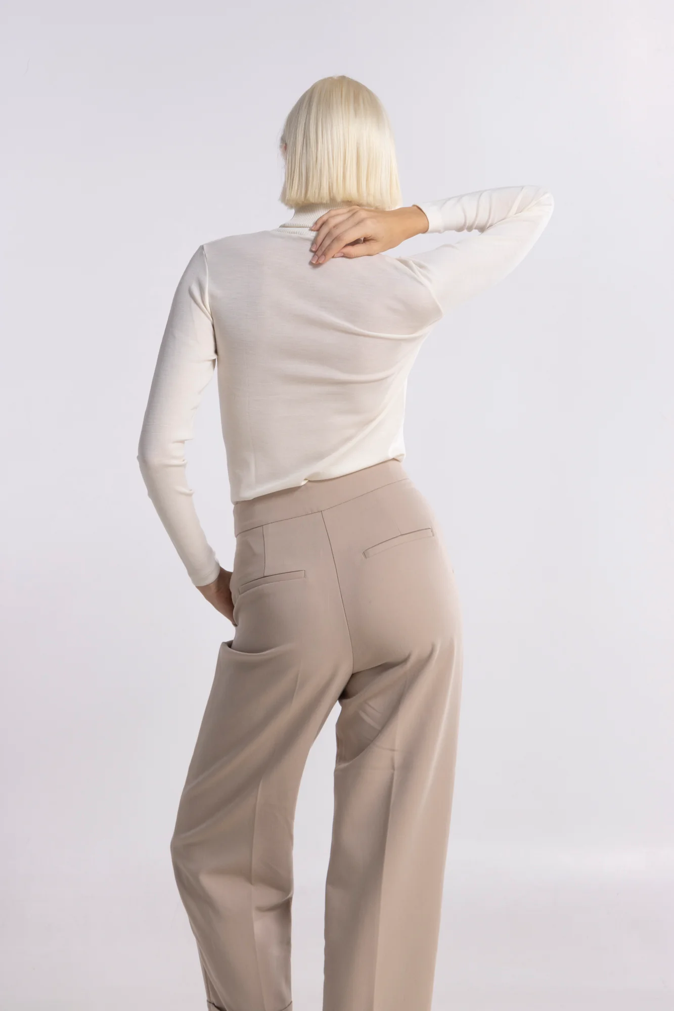 Wool and silk long sleeves turtleneck shirt 3438 - Image 20