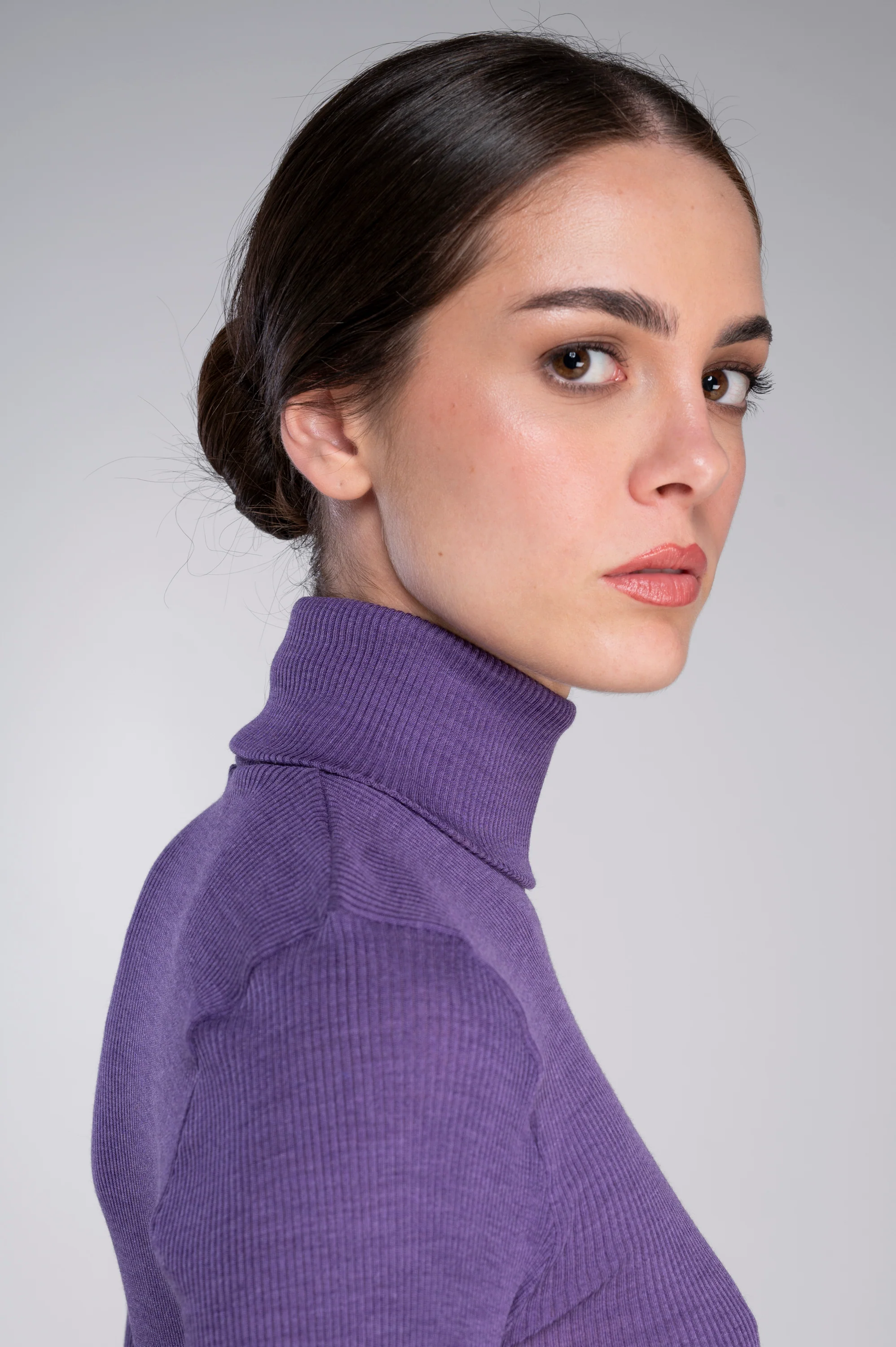 Wool and silk long sleeves turtleneck shirt 3438 - Image 44