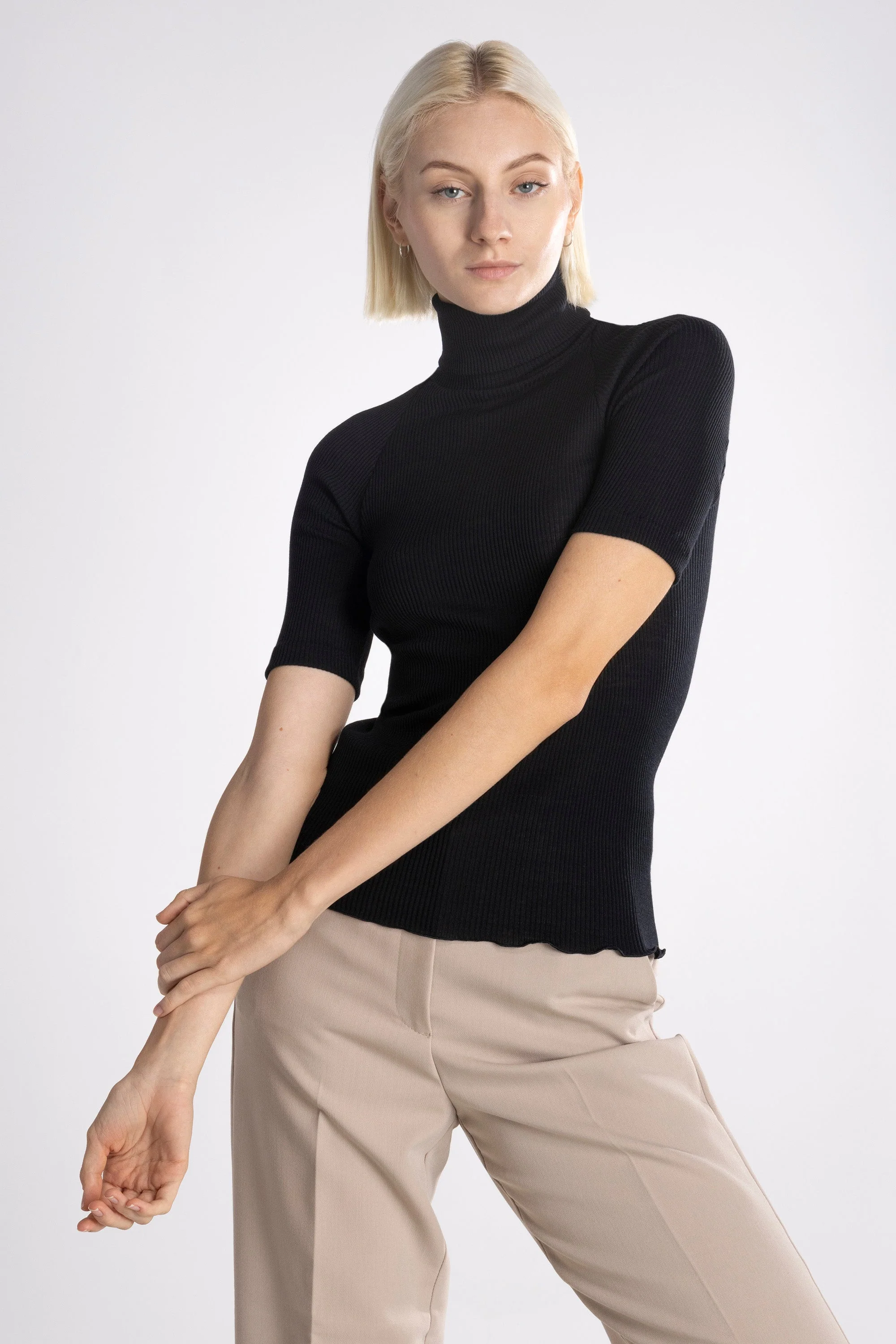 Half sleeve turtleneck Wool & Silk 3445