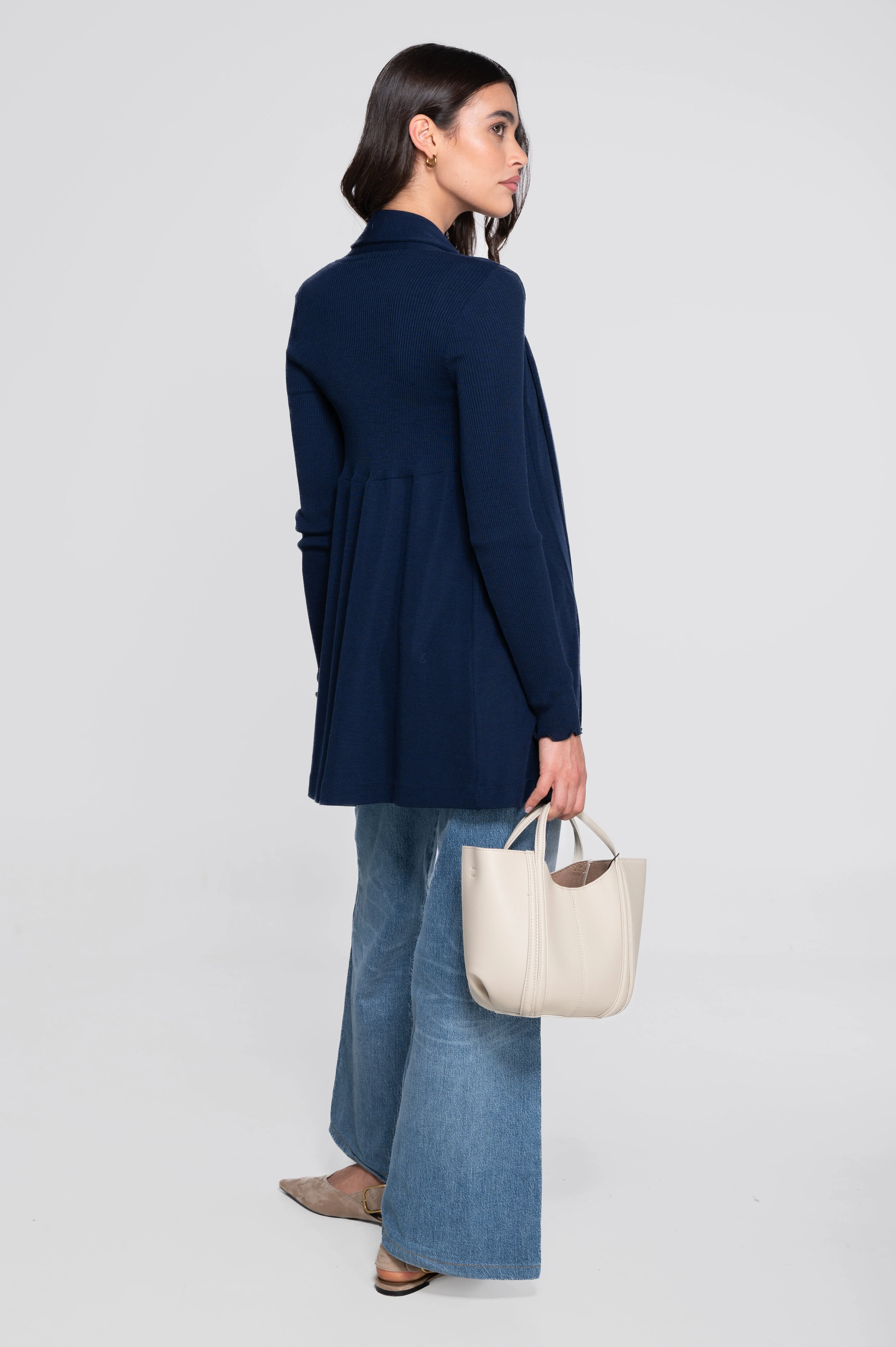 Wool and silk long sleeves cardigan 3463 - Image 17