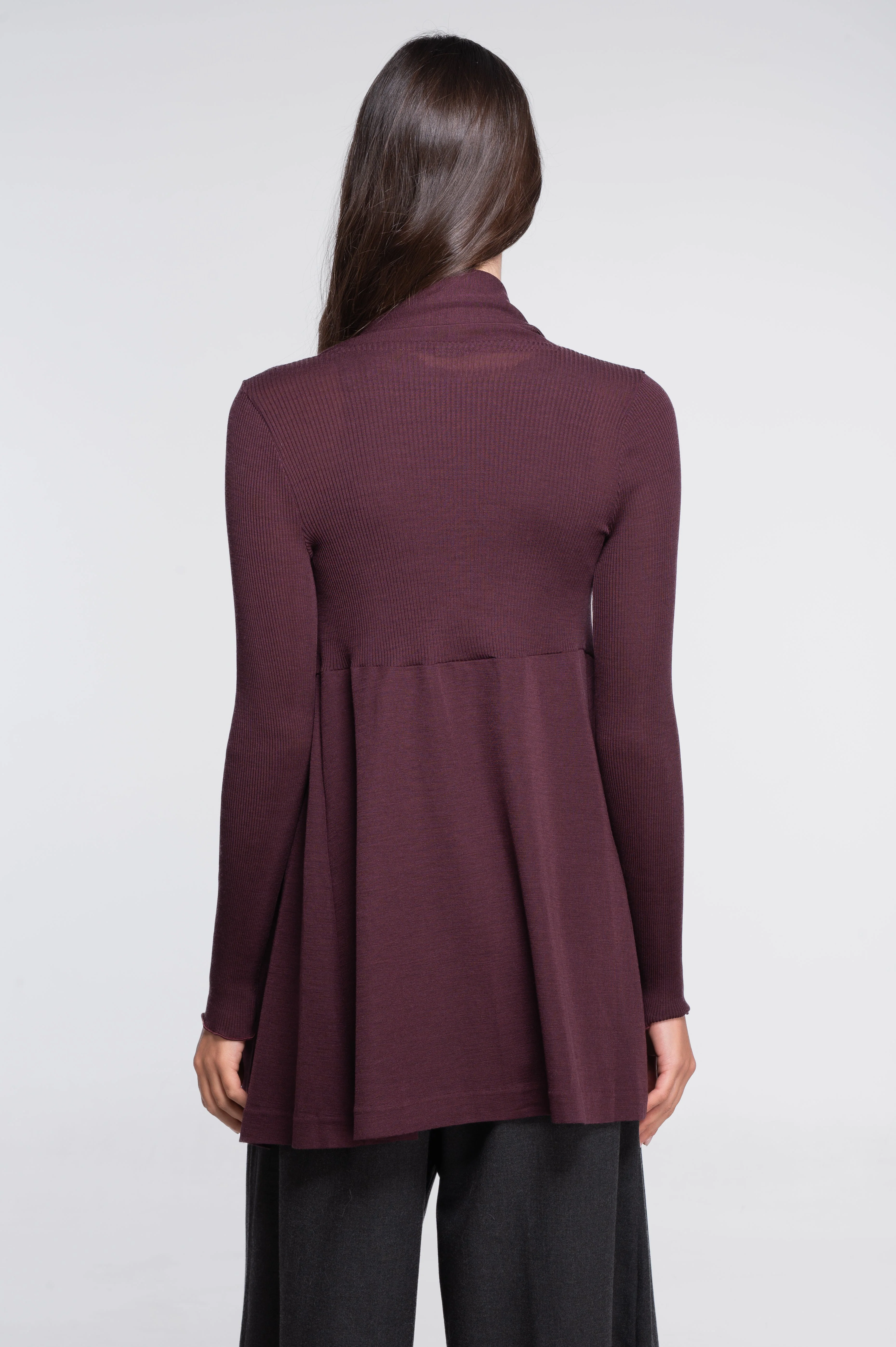 Wool and silk long sleeves cardigan 3463 - Image 3