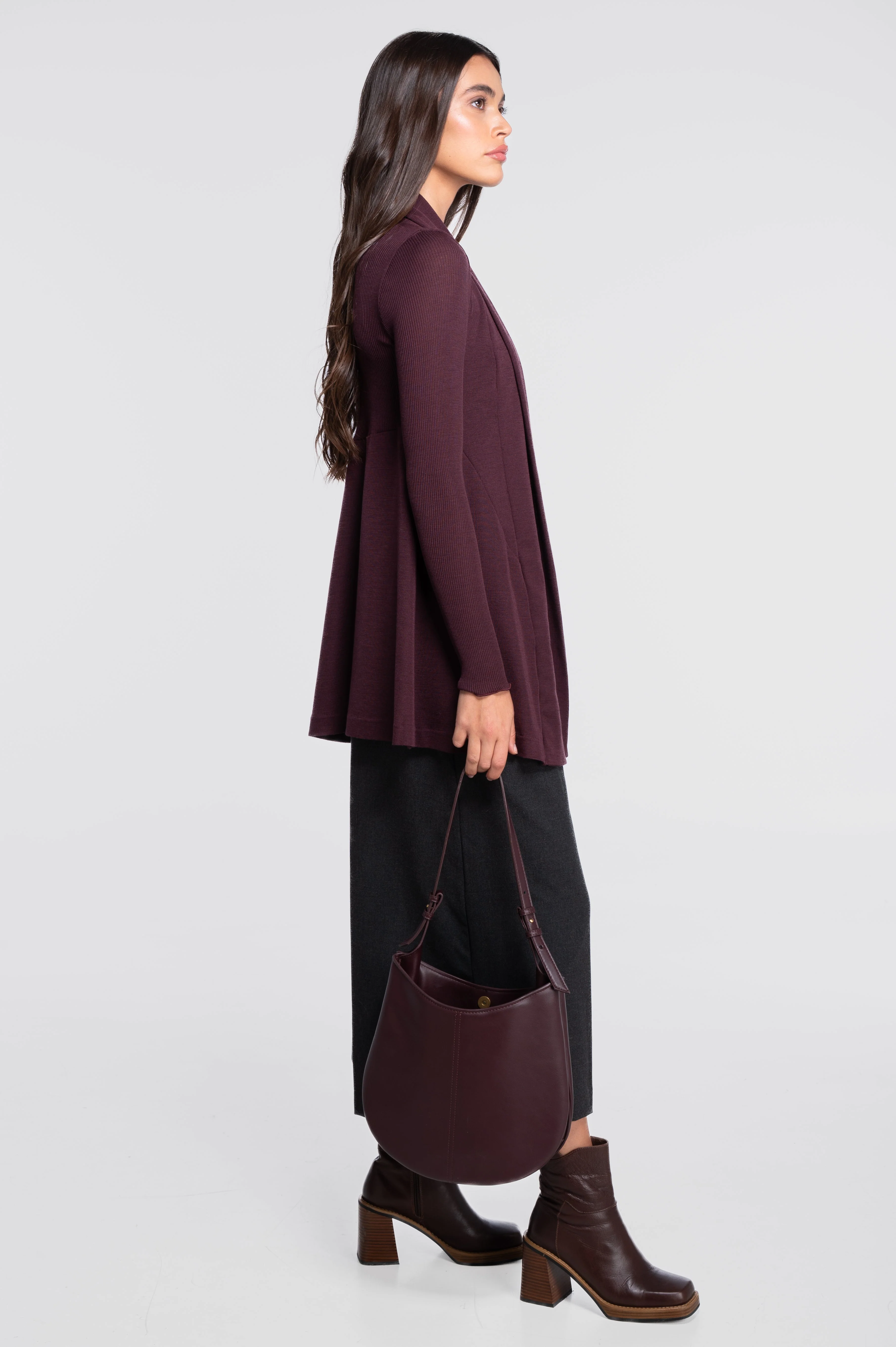 Wool and silk long sleeves cardigan 3463 - Image 5