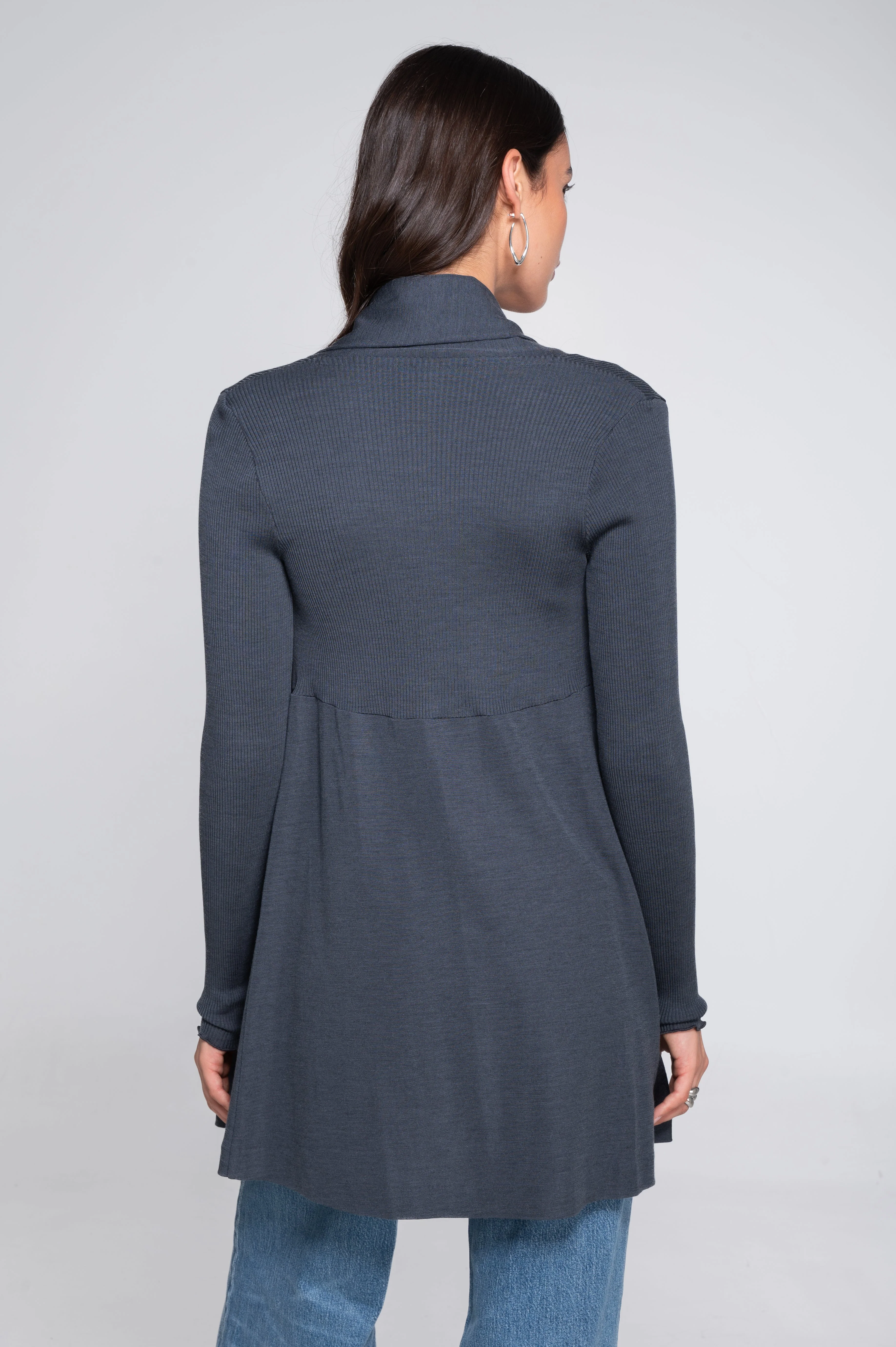 Wool and silk long sleeves cardigan 3463 - Image 7