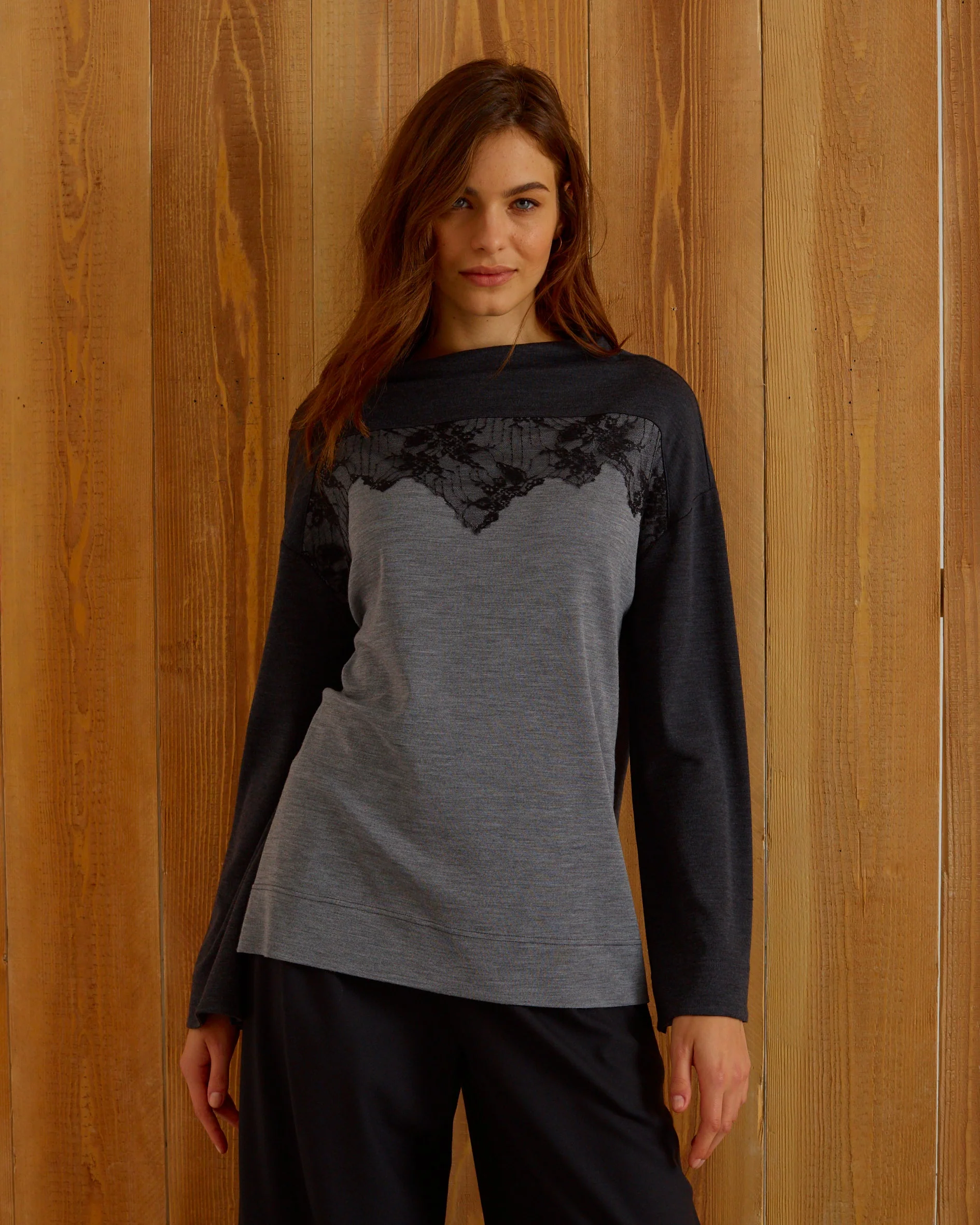 Long Sleeves Turtleneck Woman Wool & Silk 5670 - Image 3