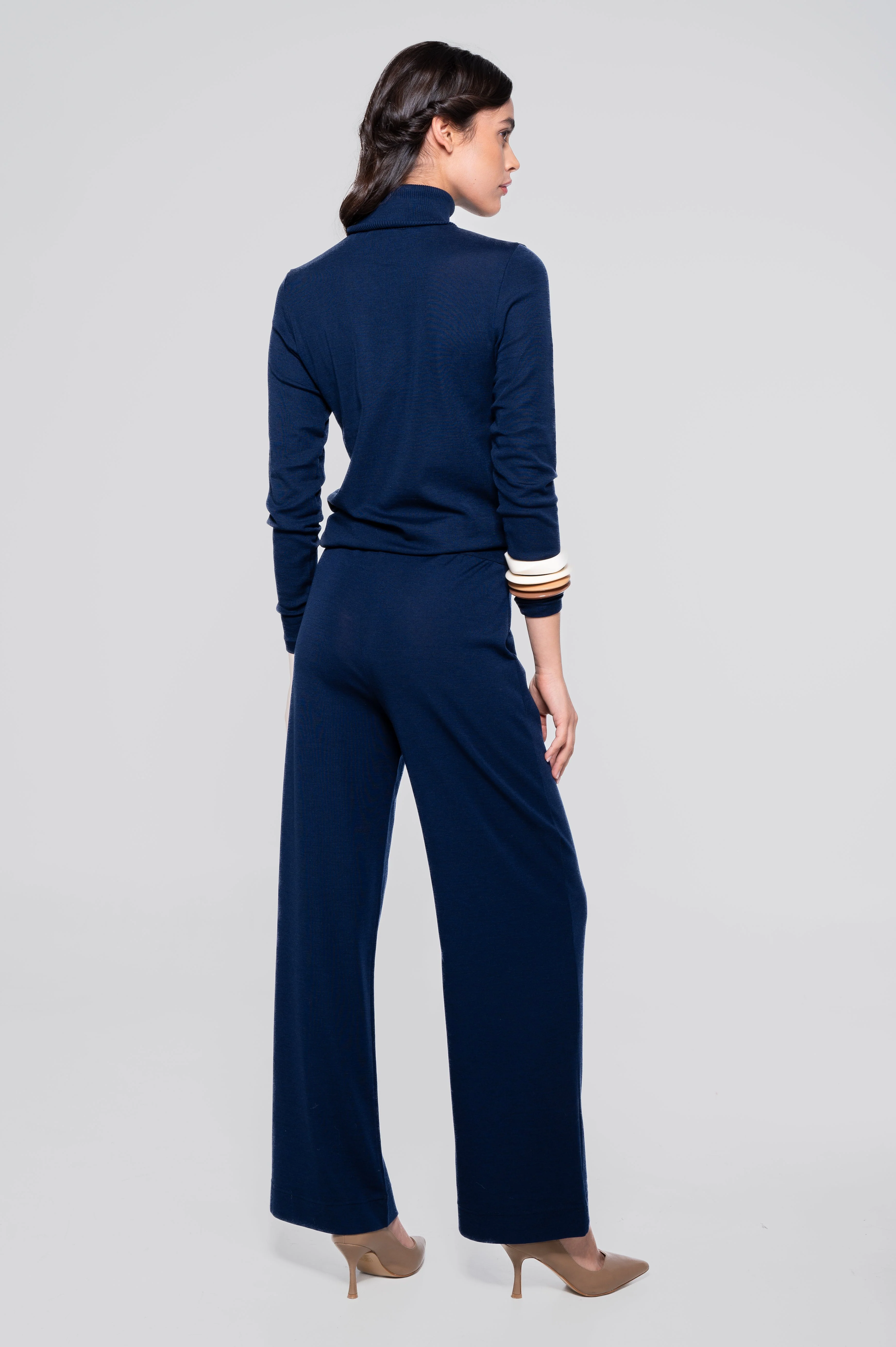 Wide-leg wool and silk trousers 5681 - Image 10