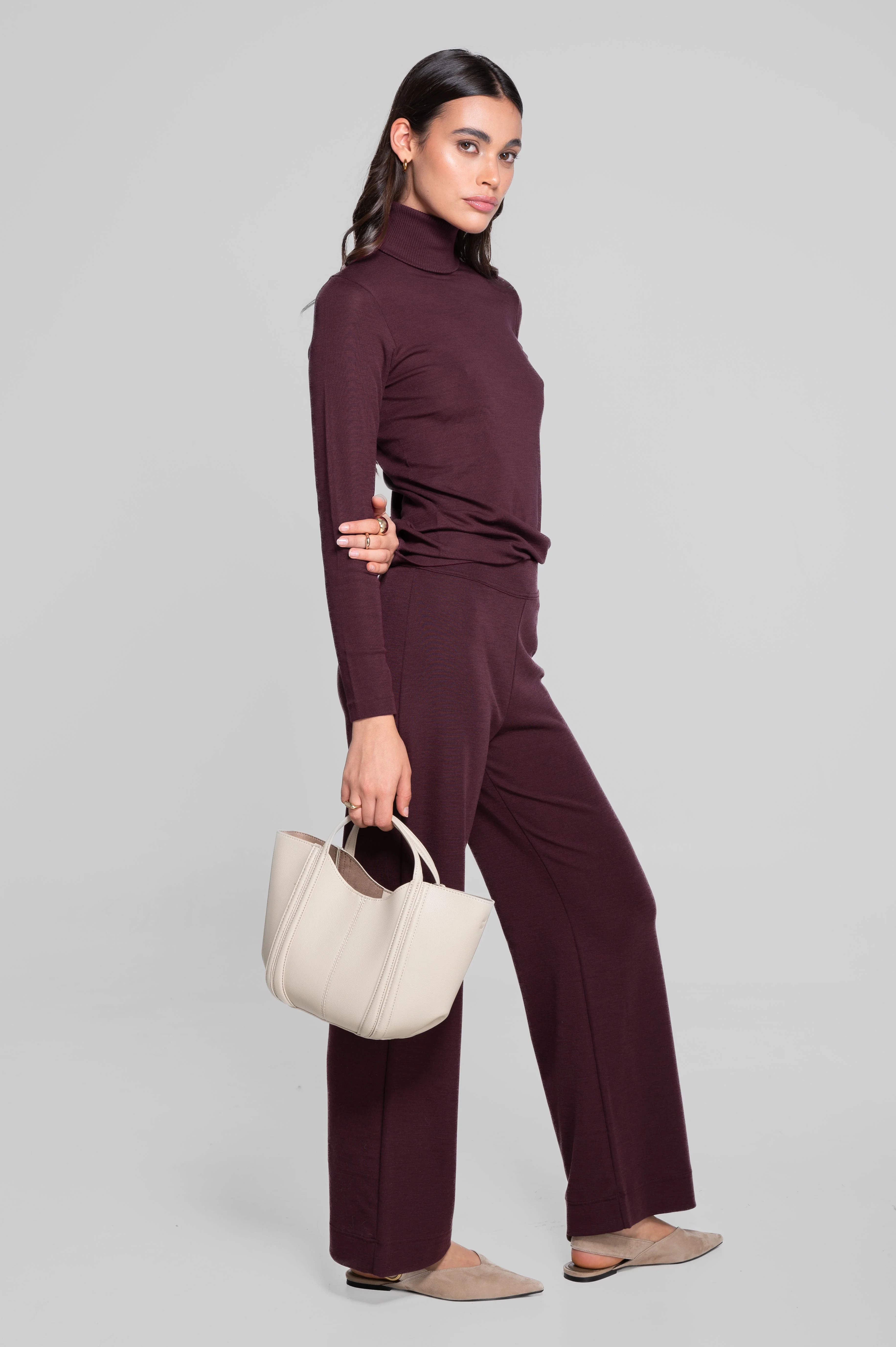 Wide-leg wool and silk trousers 5681 - Image 35