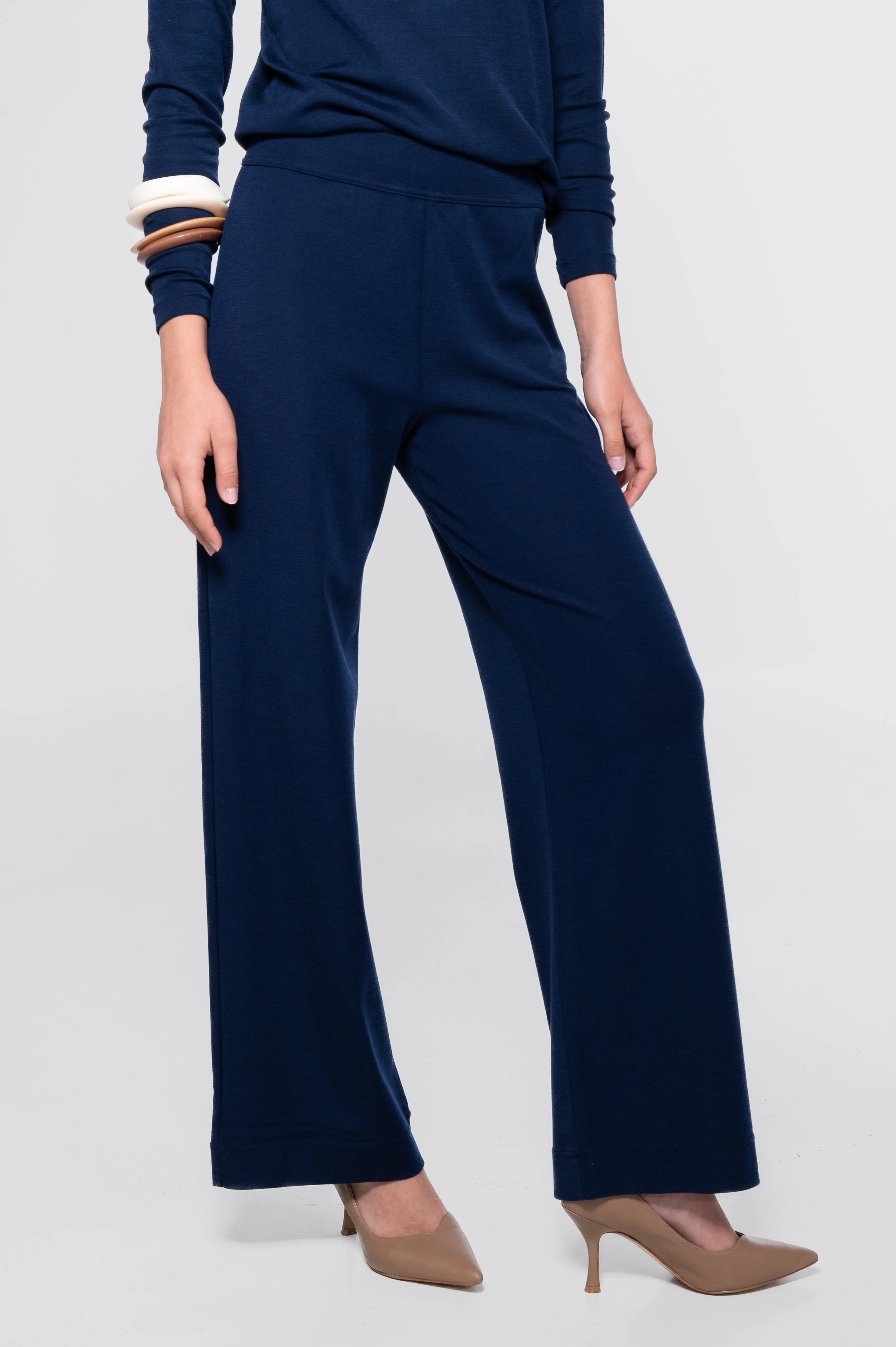 Wide-leg wool and silk trousers 5681 - Image 7