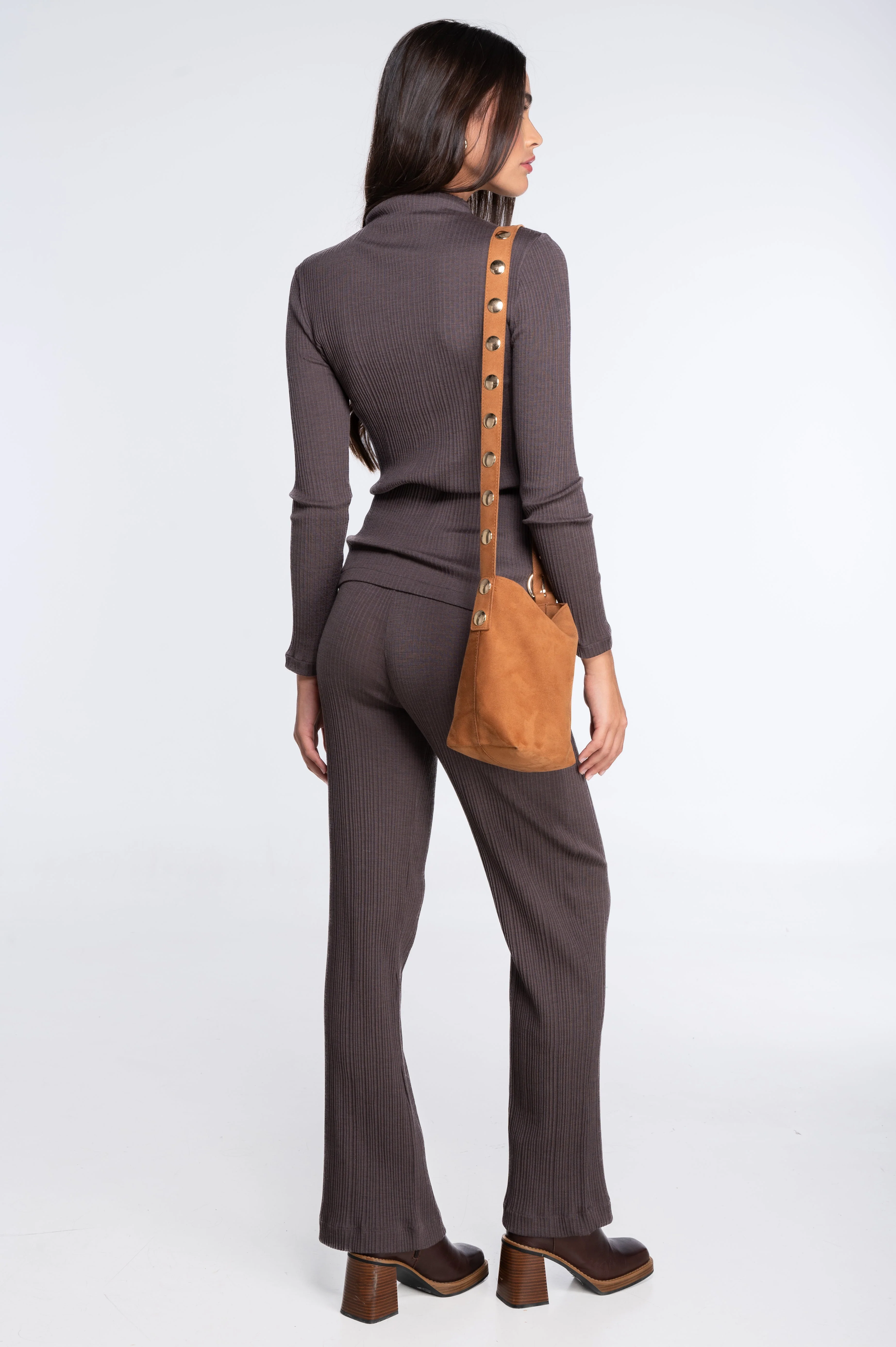 Wool and silk long sleeves mock neck shirt 7466 - Image 18