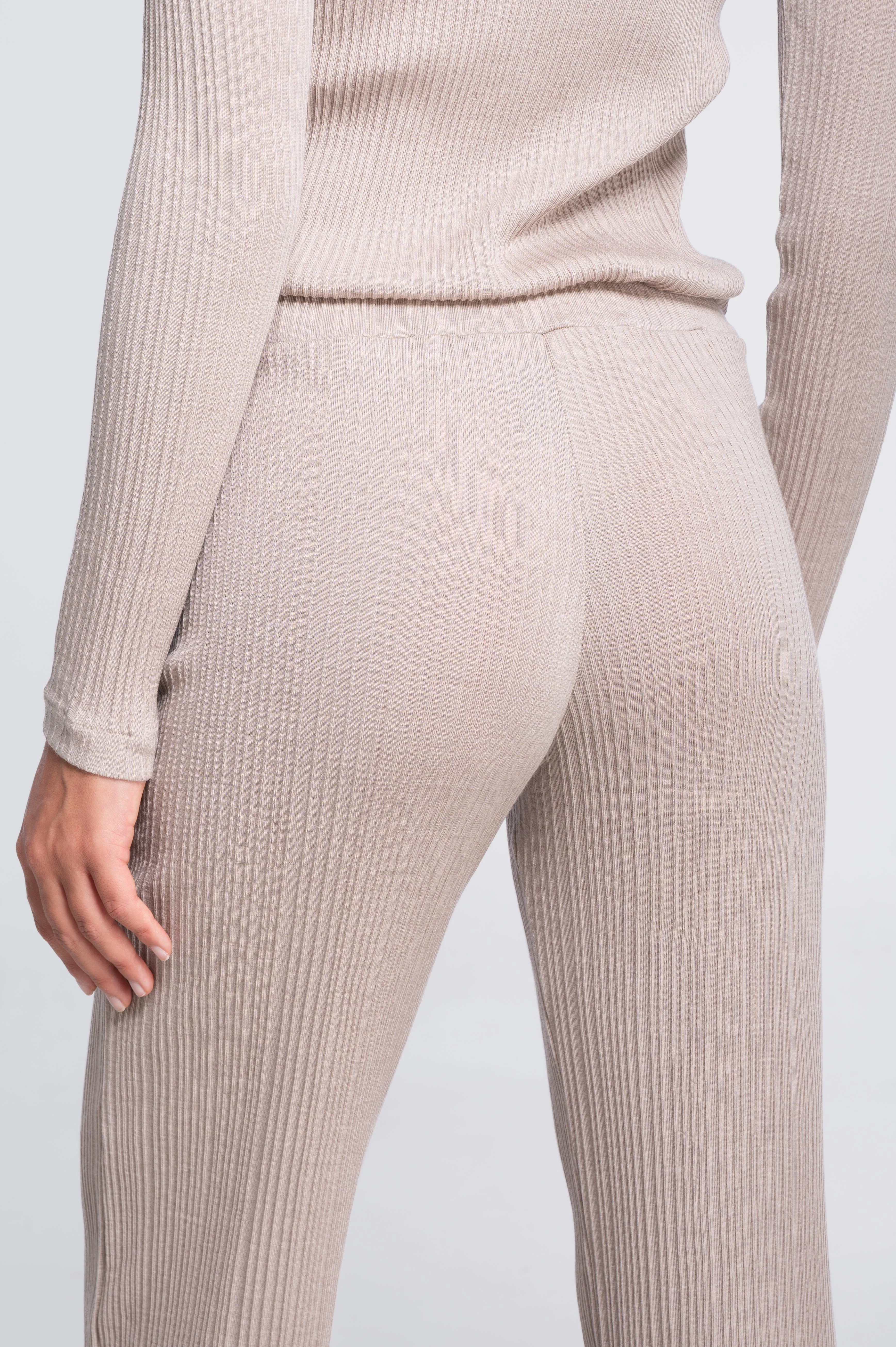 Wide-leg wool and silk trousers with irregular rib 7468 - Image 17