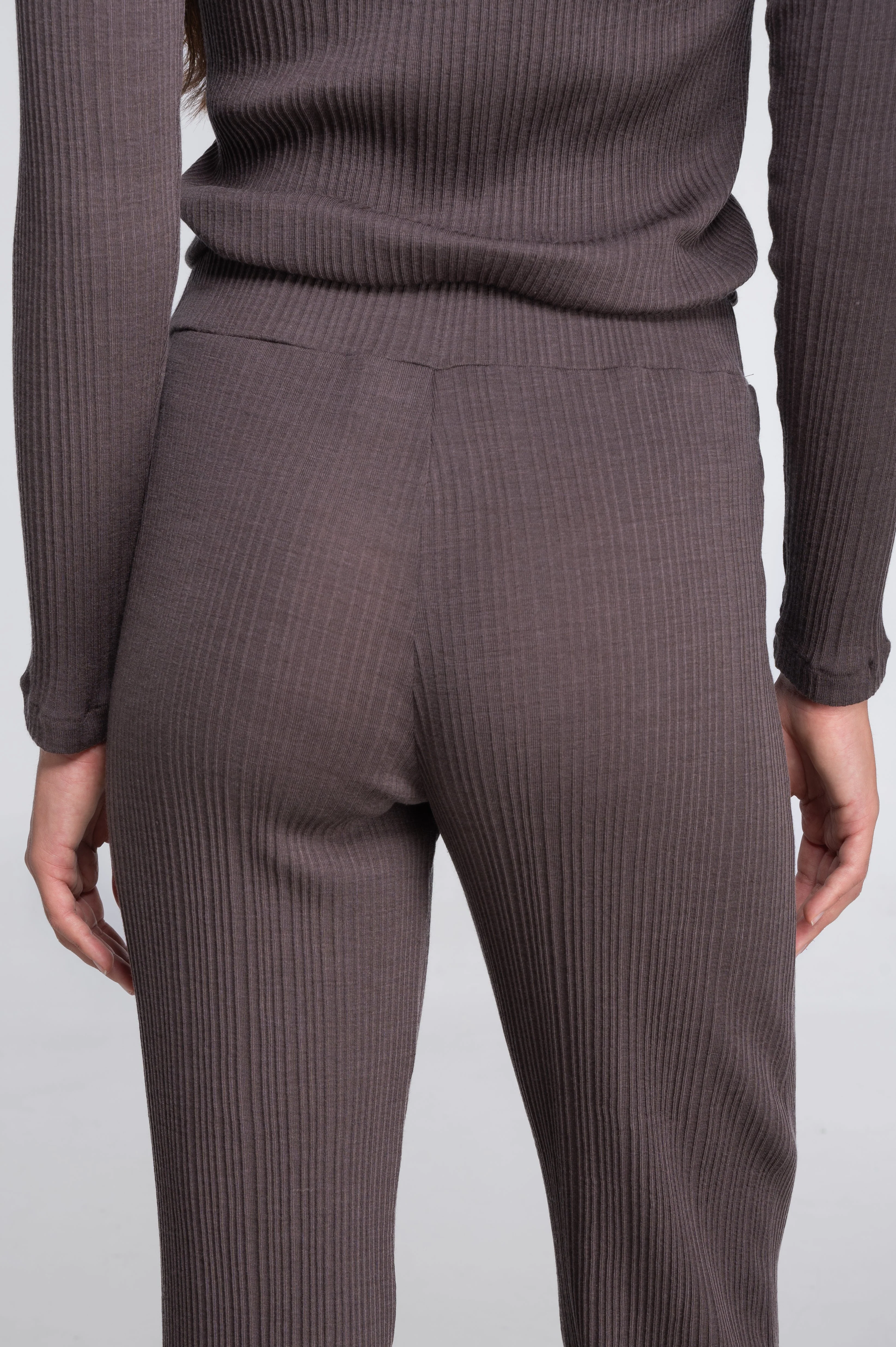 Wide-leg wool and silk trousers with irregular rib 7468 - Image 24