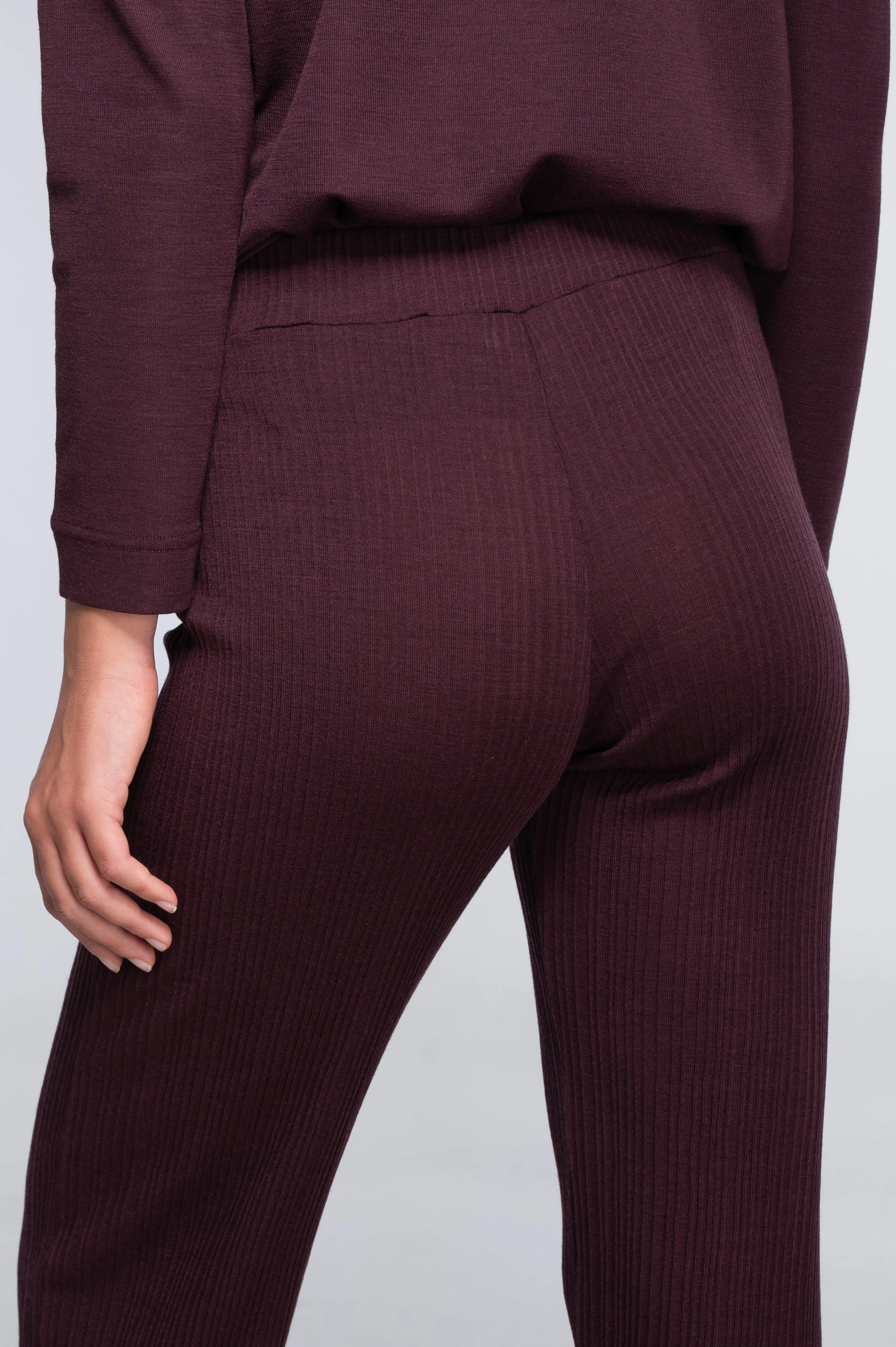 Wide-leg wool and silk trousers with irregular rib 7468 - Image 5