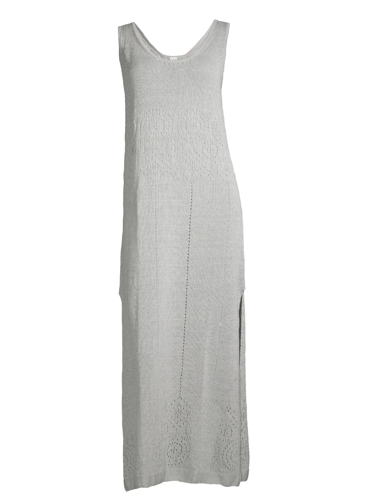 Sleeveless Long Dress knit in pure linen 6588 - Image 3