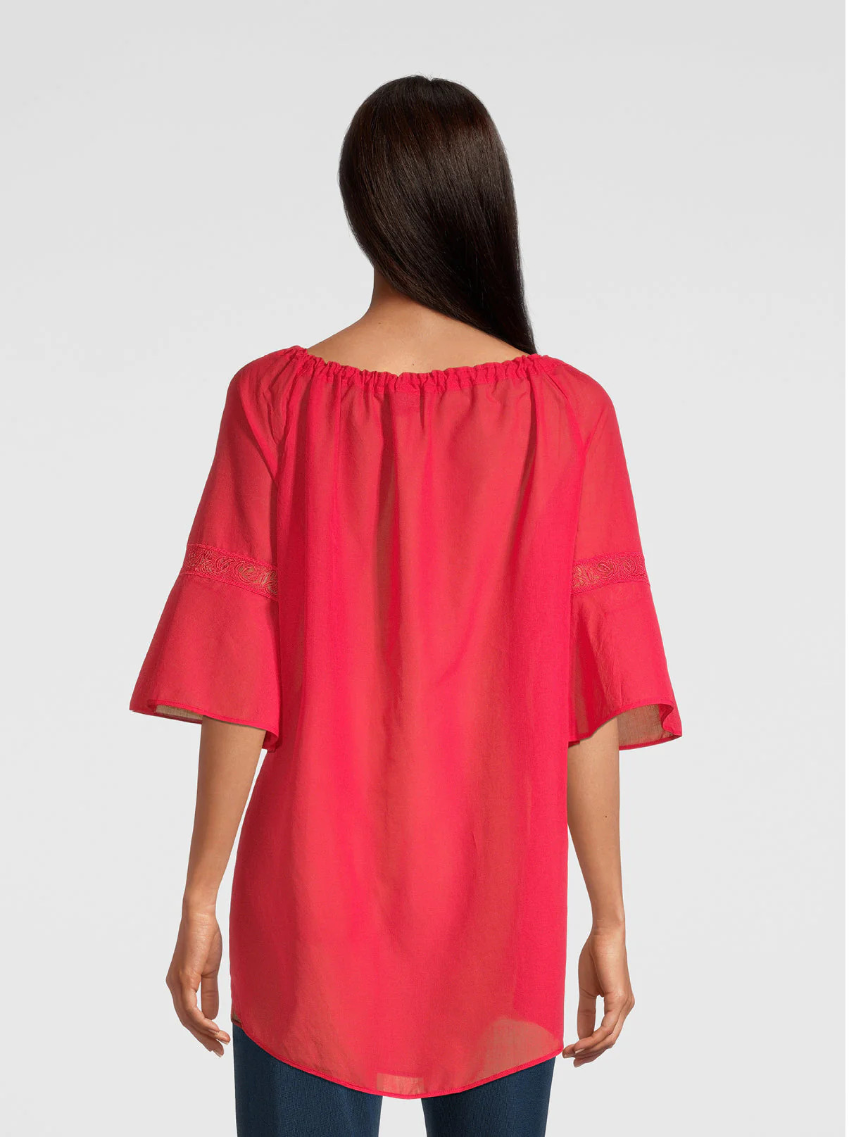 Longsleeves Mini dress in Voile Cotton 6566 - Image 5