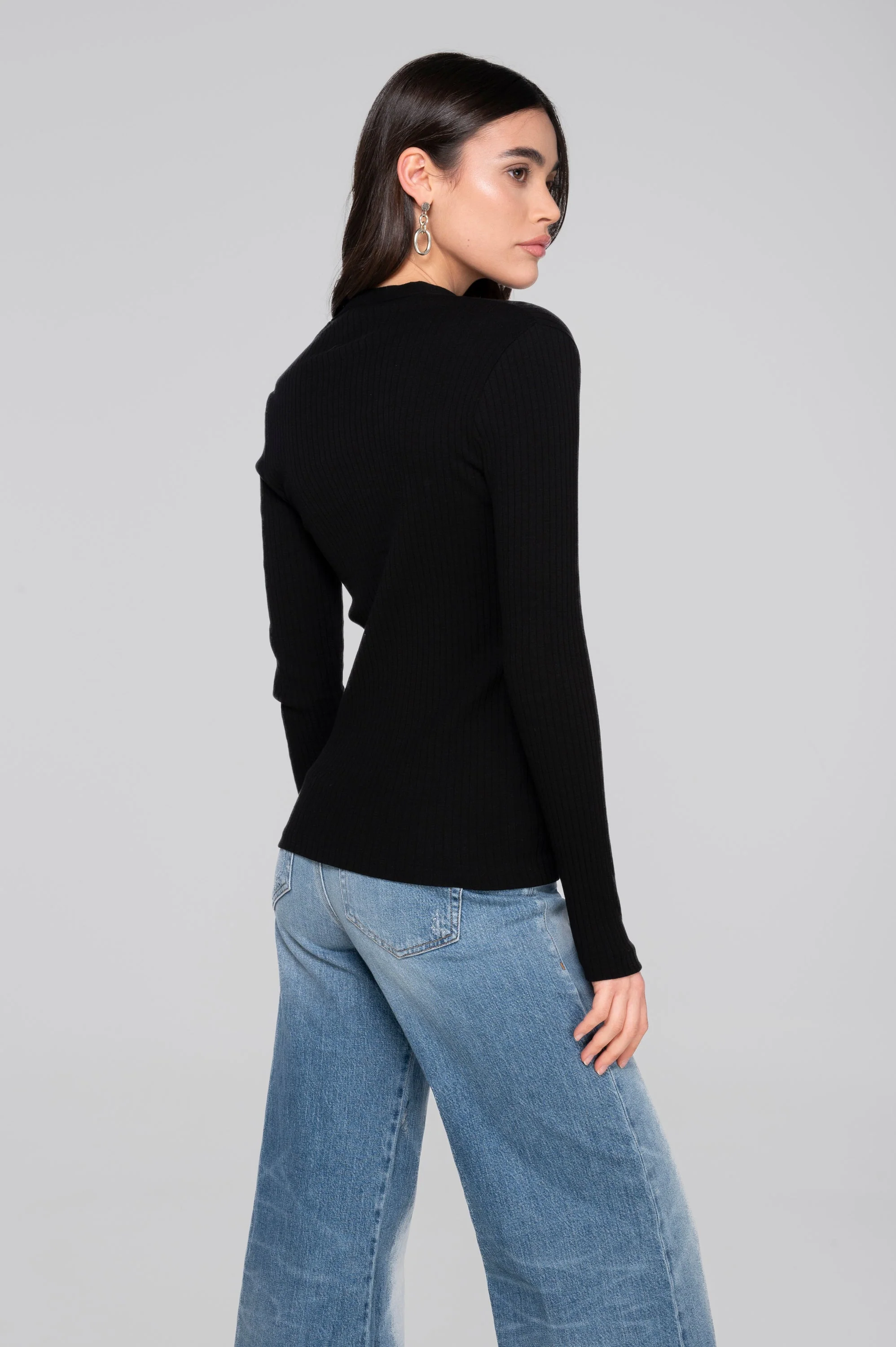 Cotton long sleeves henley shirt 7565 - Image 14