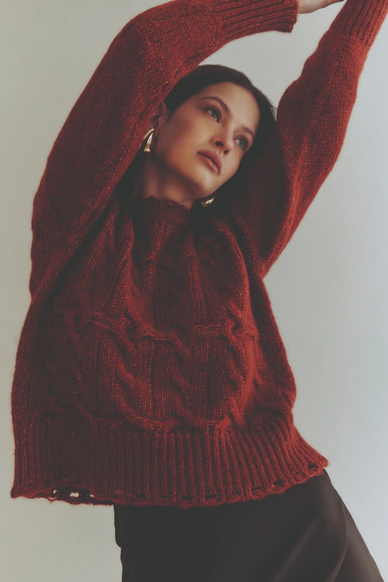 Roundneck pullover in alpaca blend with lurex 7661 - Image 2