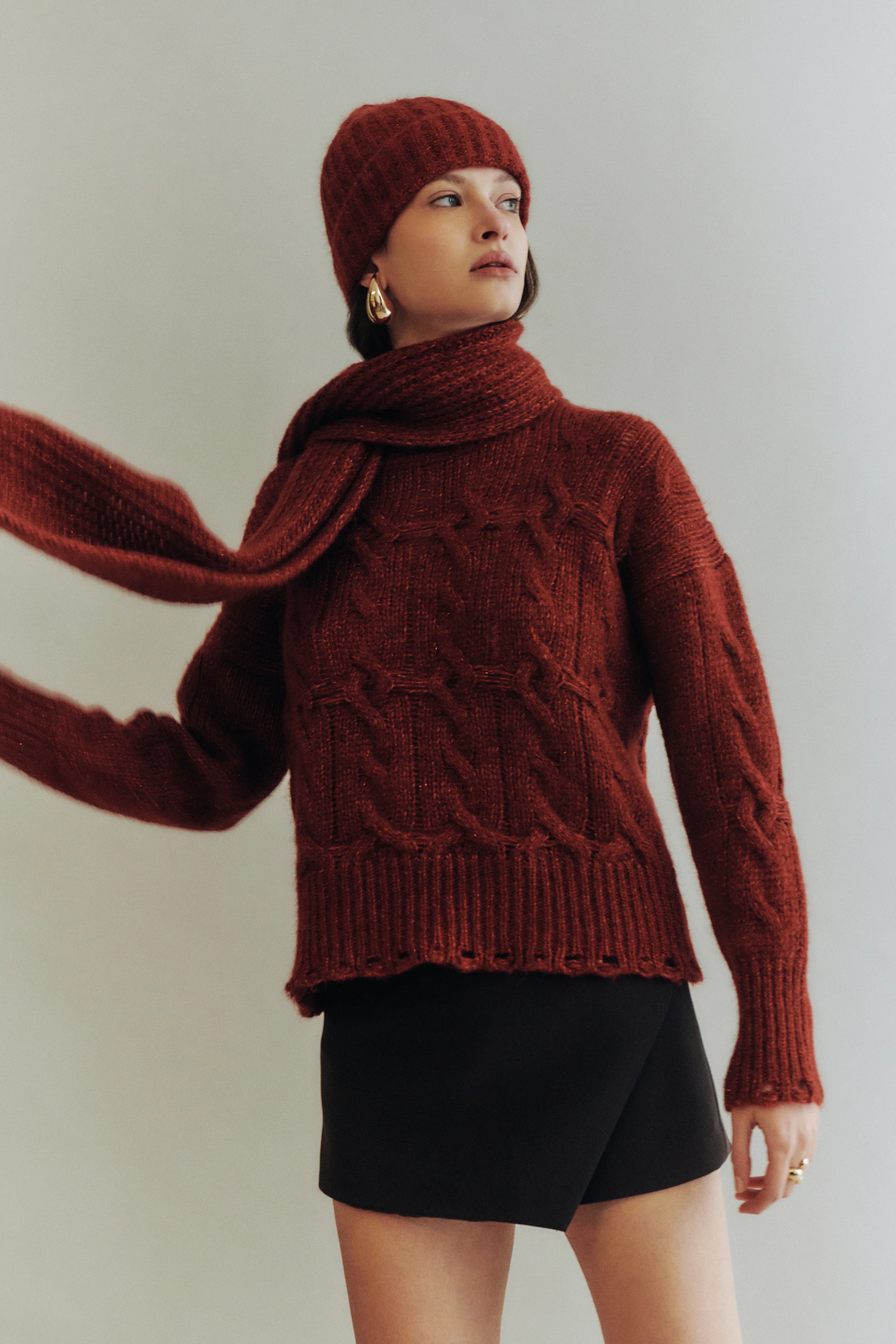 Roundneck pullover in alpaca blend with lurex 7661 - Image 3
