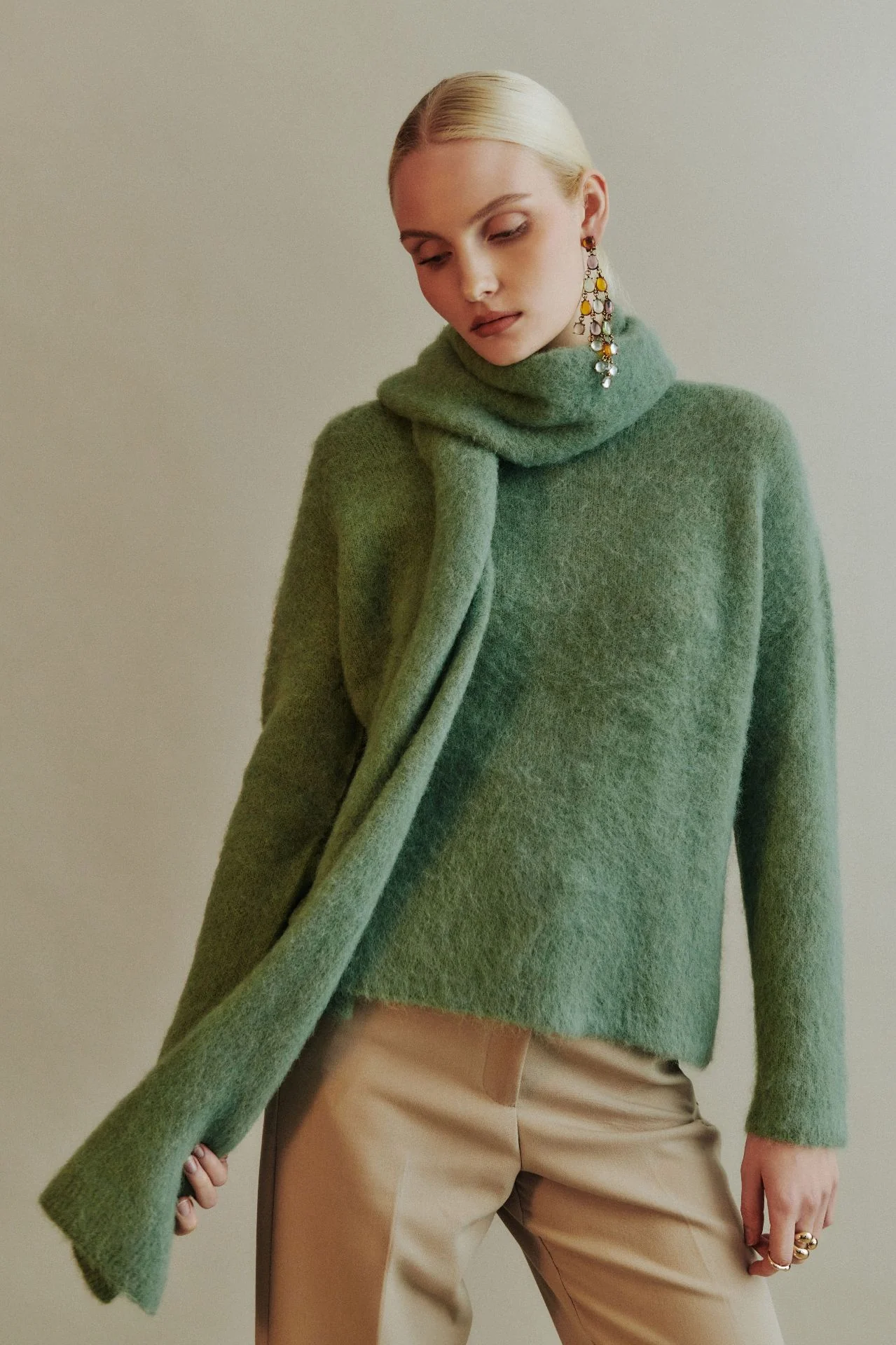 Roundneck pullover in alpaca blend 7667 - Image 2