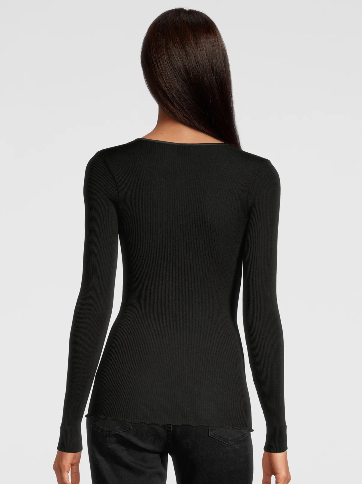 Round Neck Longsleeves Shirt in wool and Silk 3426 - Image 4