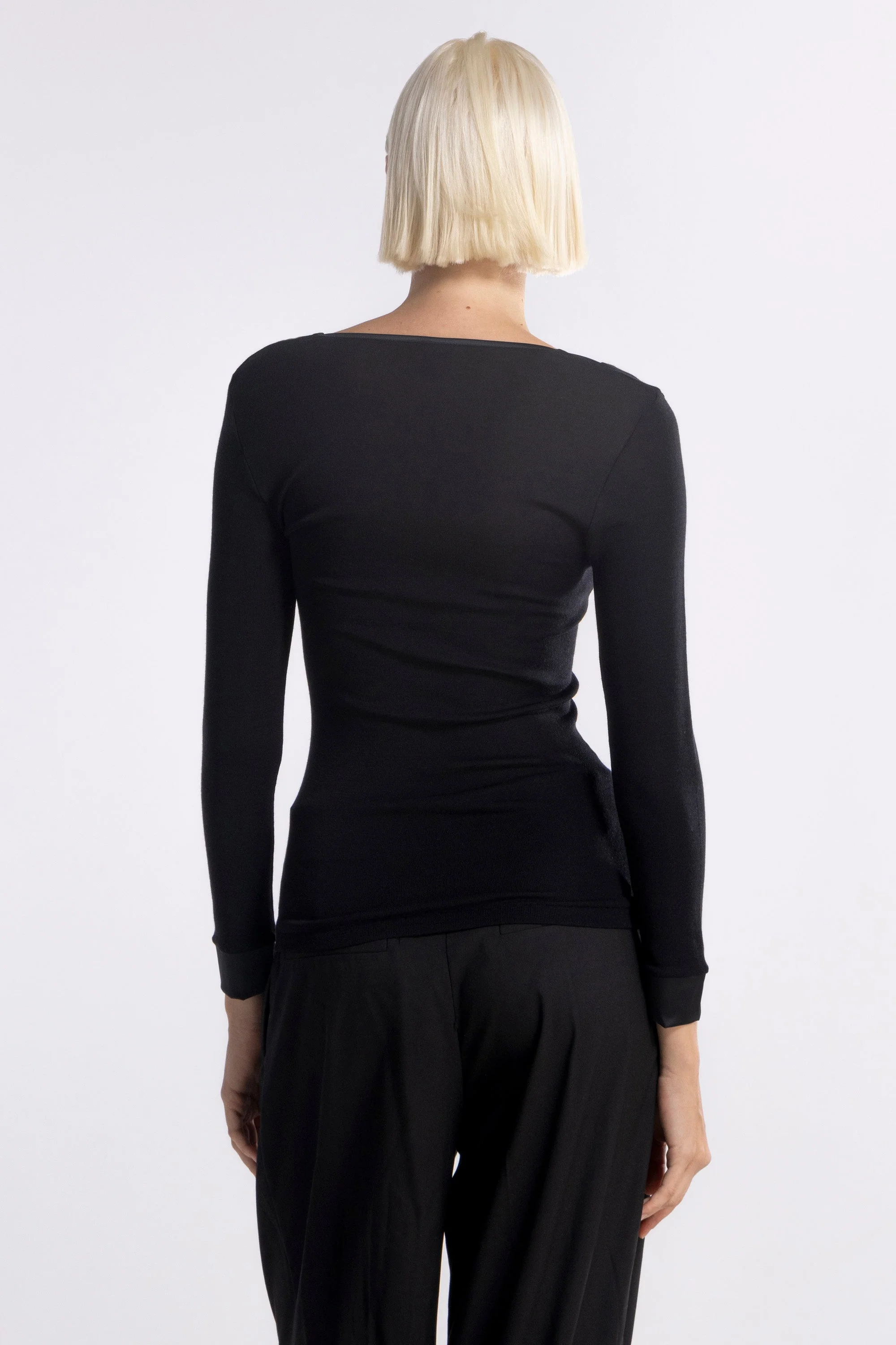 Longsleeves Woman Wool and Silk Shirt 4258 - Image 8