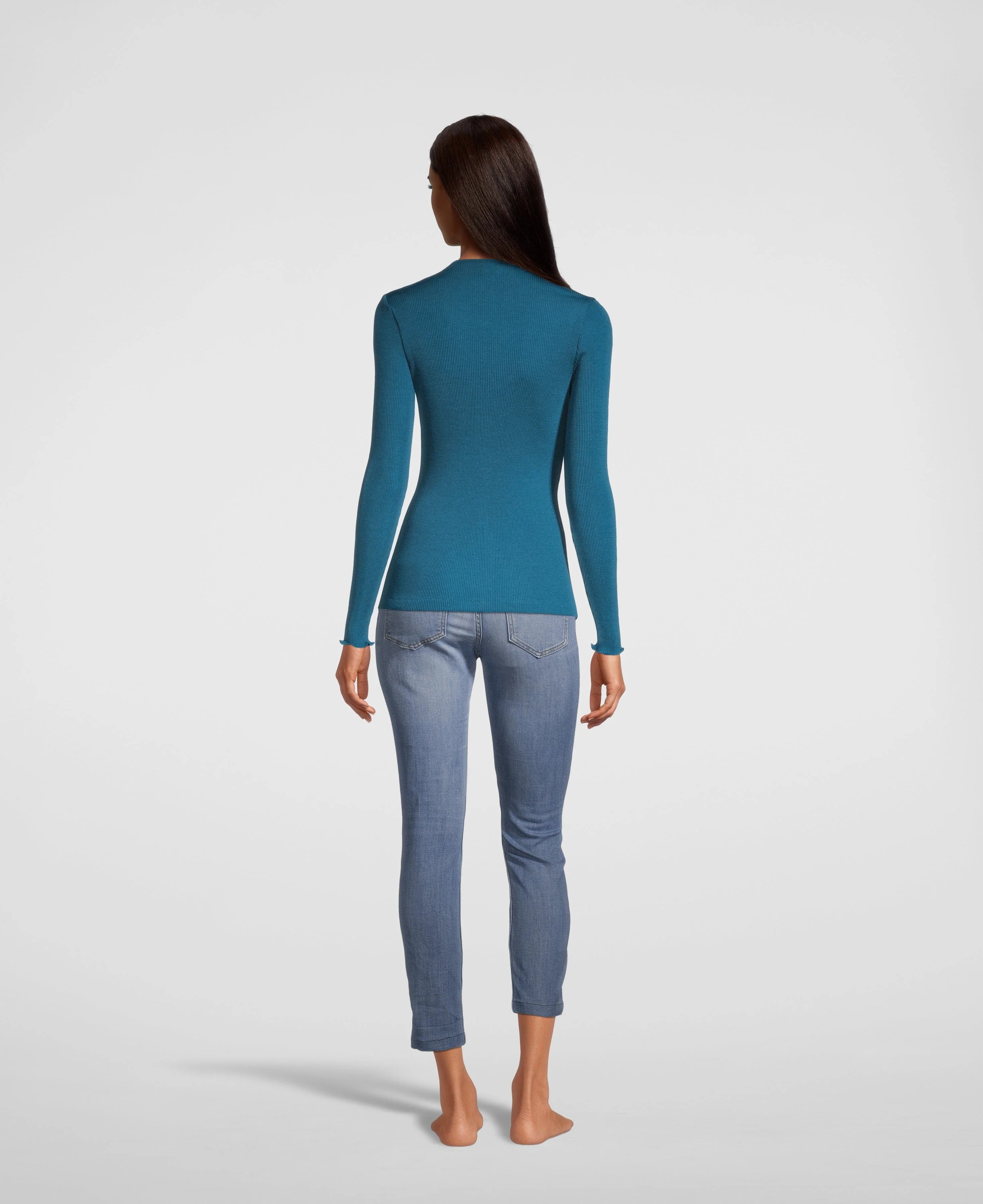Longsleeves shirt in Wool and Silk 6492 - Image 2