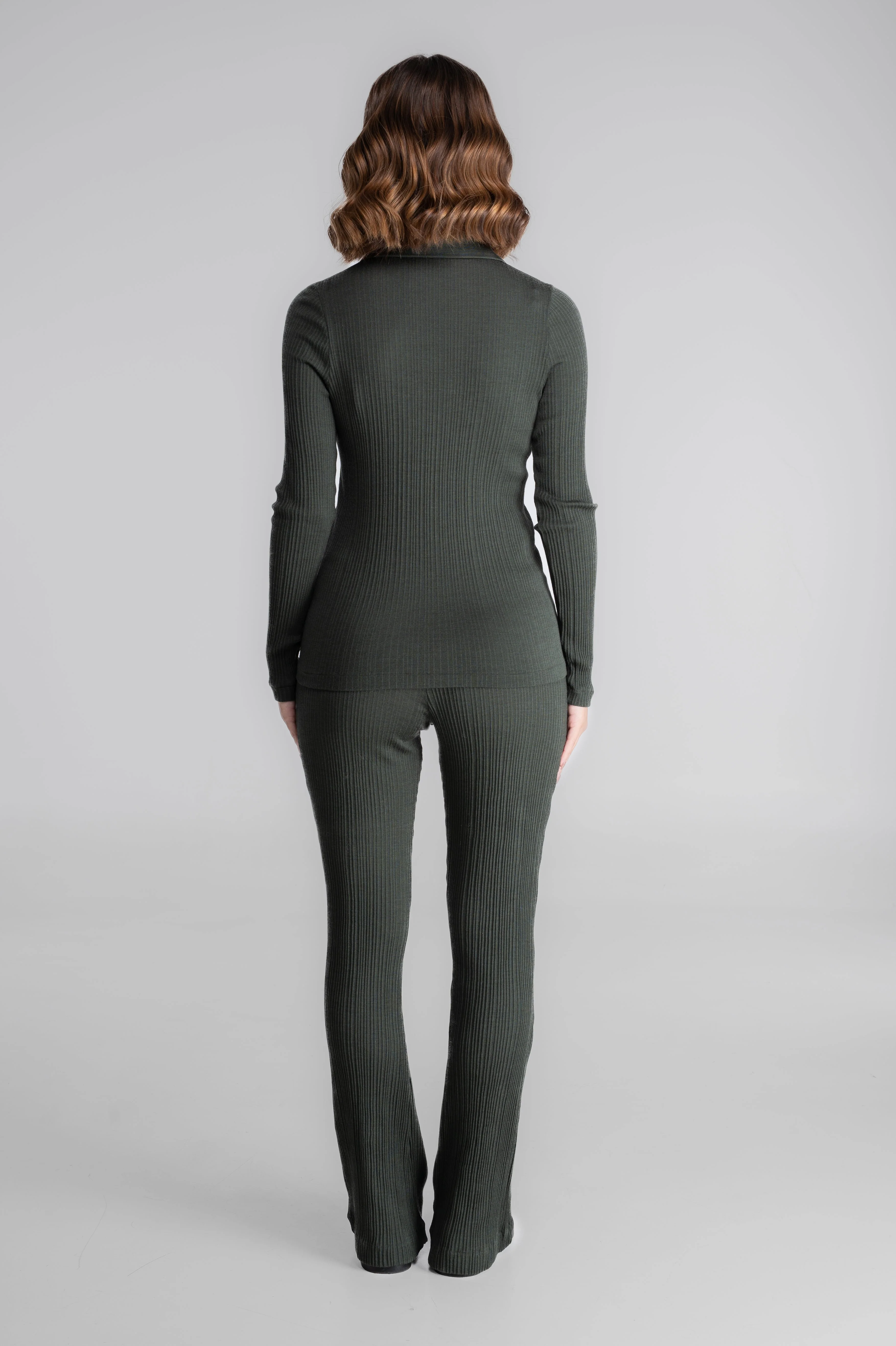 Wool and silk long sleeves polo shirt 7460 - Image 24