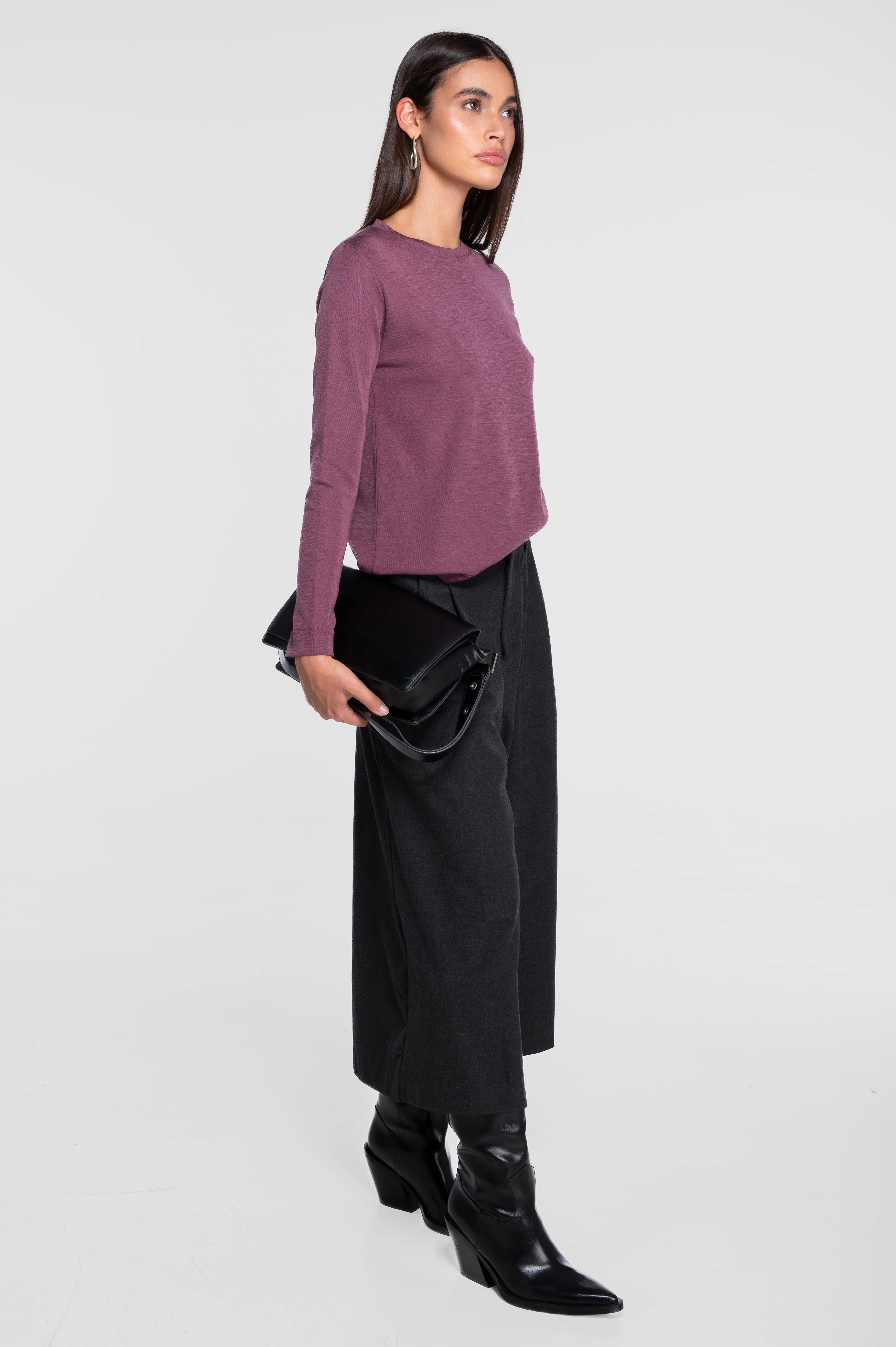 Wool and silk long sleeves roundneck shirt 7637 - Image 11