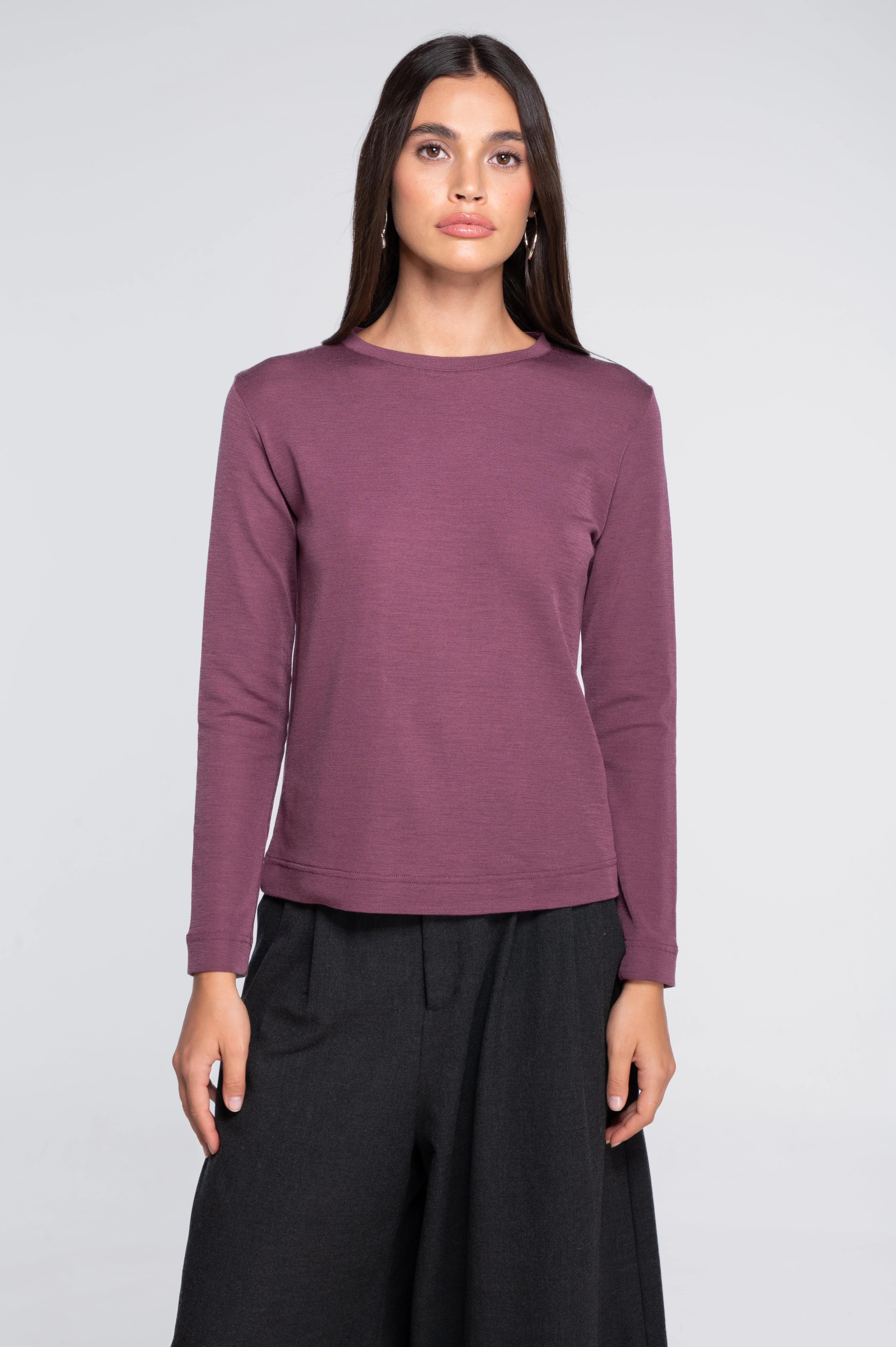 Wool and silk long sleeves roundneck shirt 7637 - Image 7