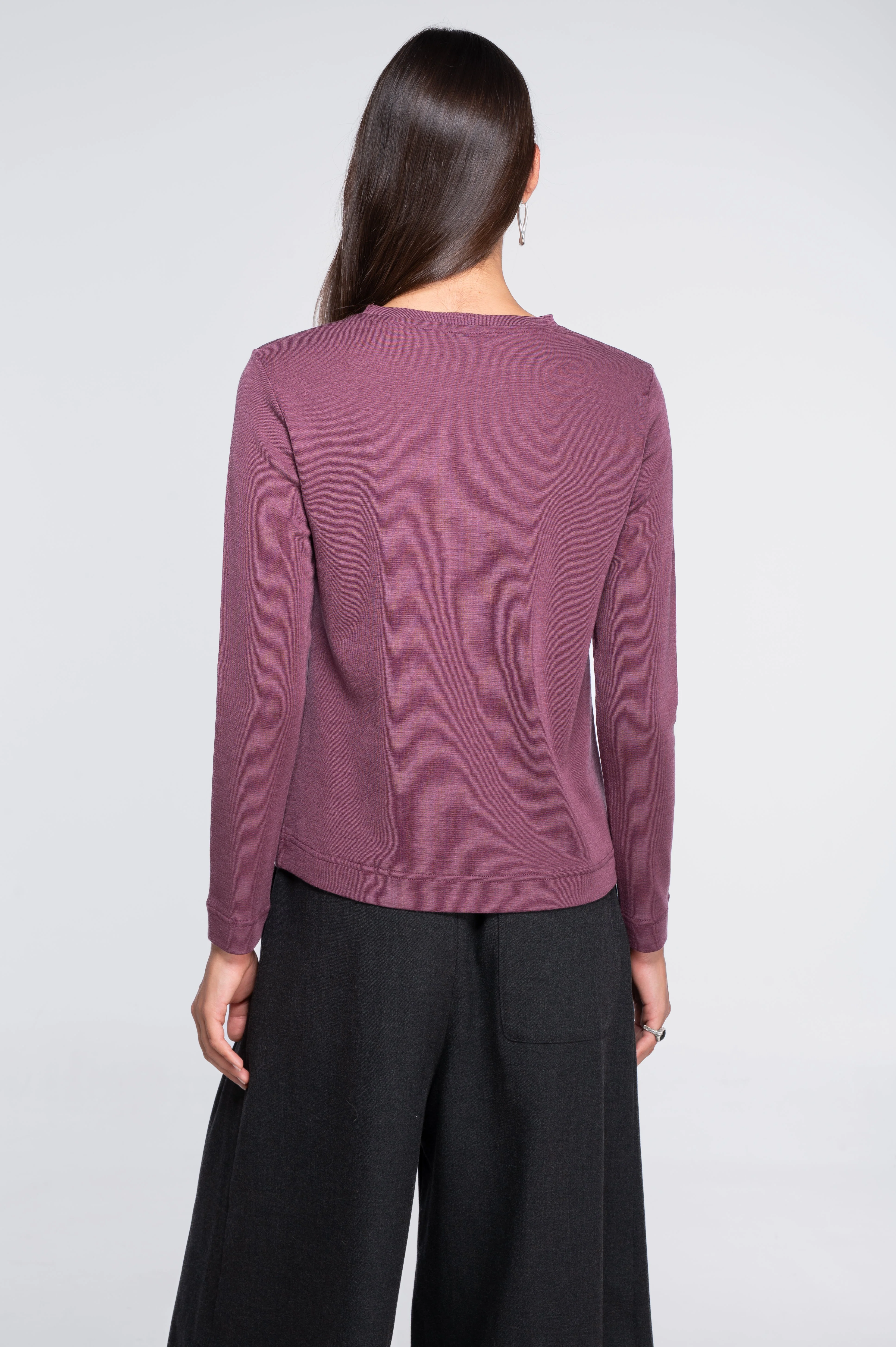 Wool and silk long sleeves roundneck shirt 7637 - Image 8