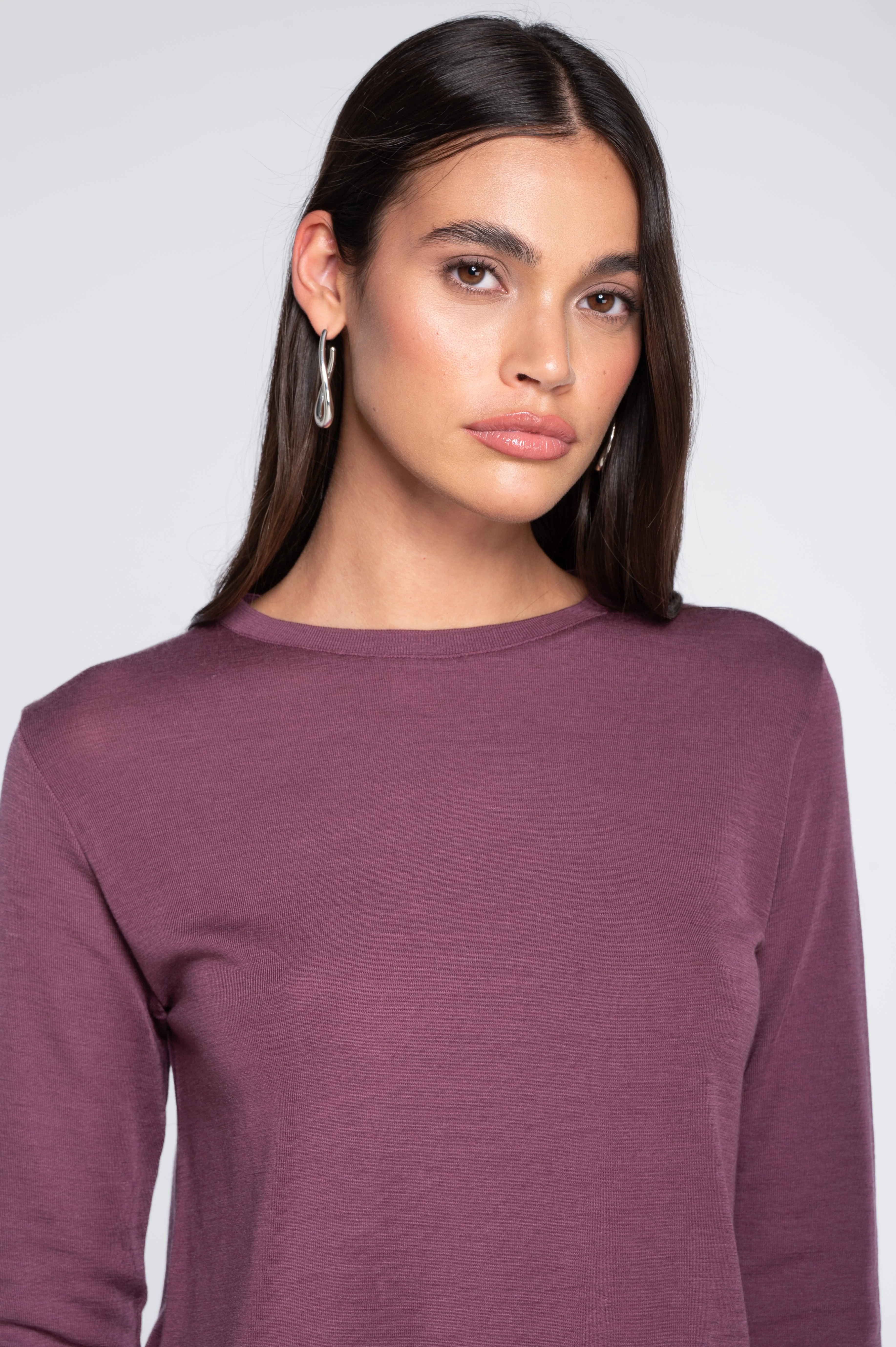 Wool and silk long sleeves roundneck shirt 7637 - Image 9