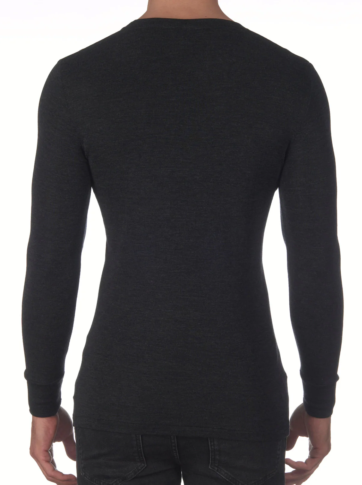 Men's long-sleeve wool and silk roundneck shirt 626 - Image 7