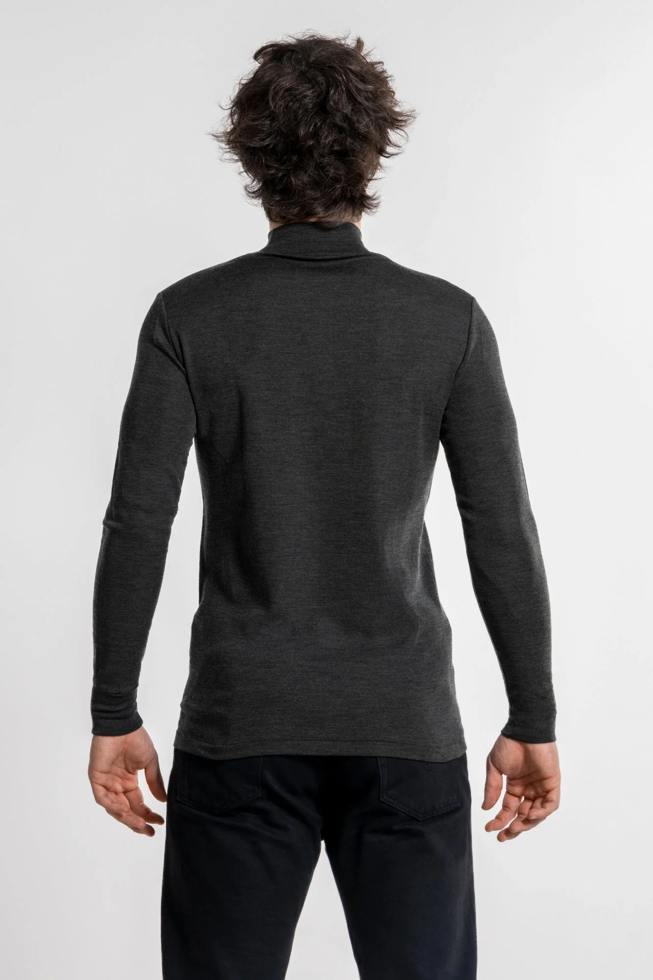 Men's mock turtleneck in wool and silk 628 - Image 7