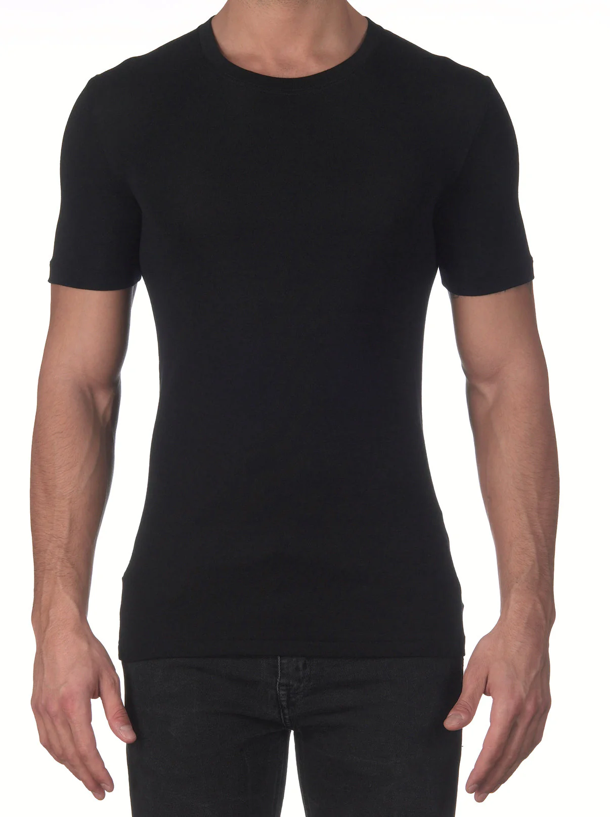 Men's roundneck t-shirt in wool and silk 624 - Image 4