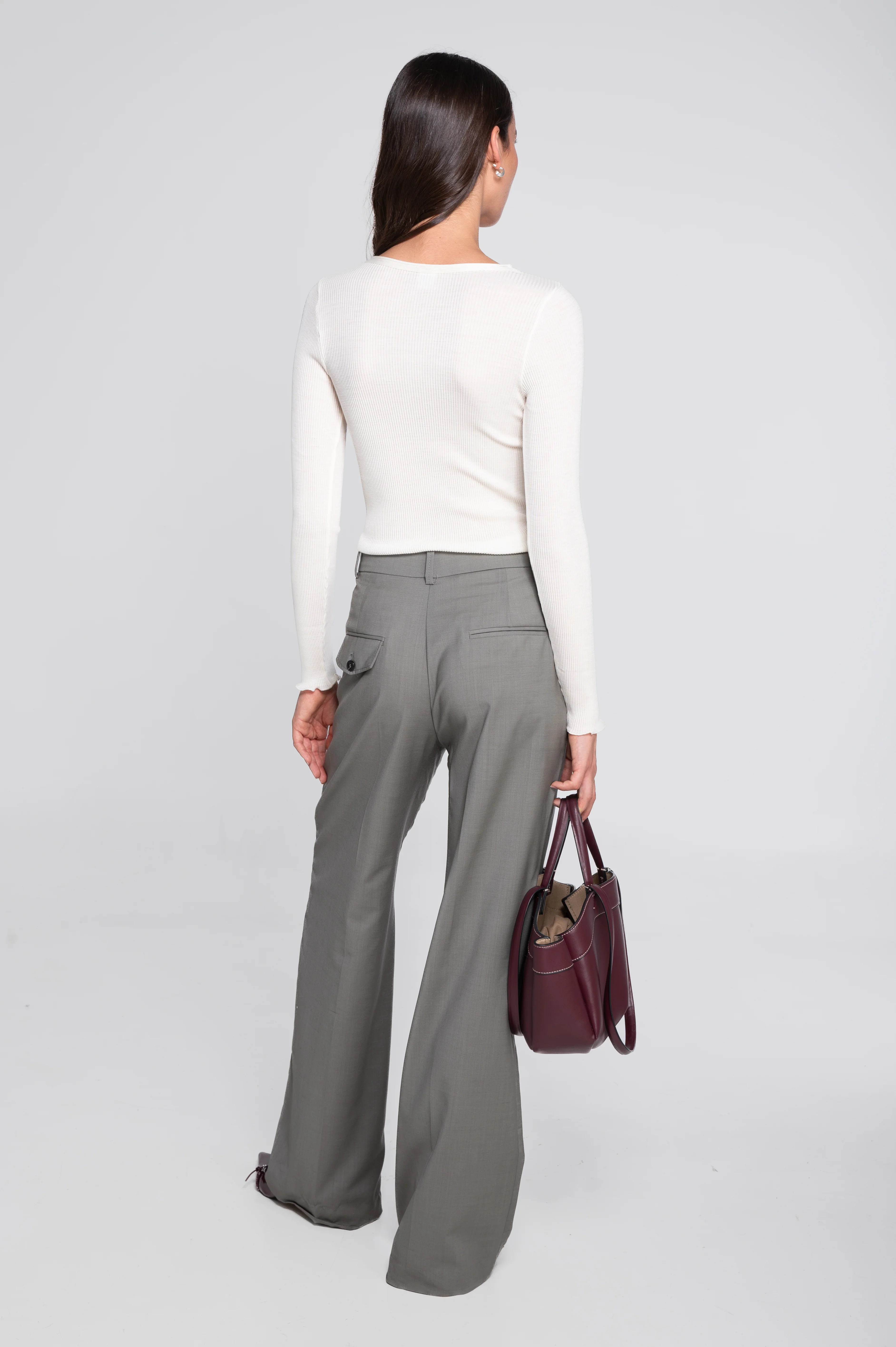 Wool and silk long sleeves roundneck shirt 3446R - Image 18