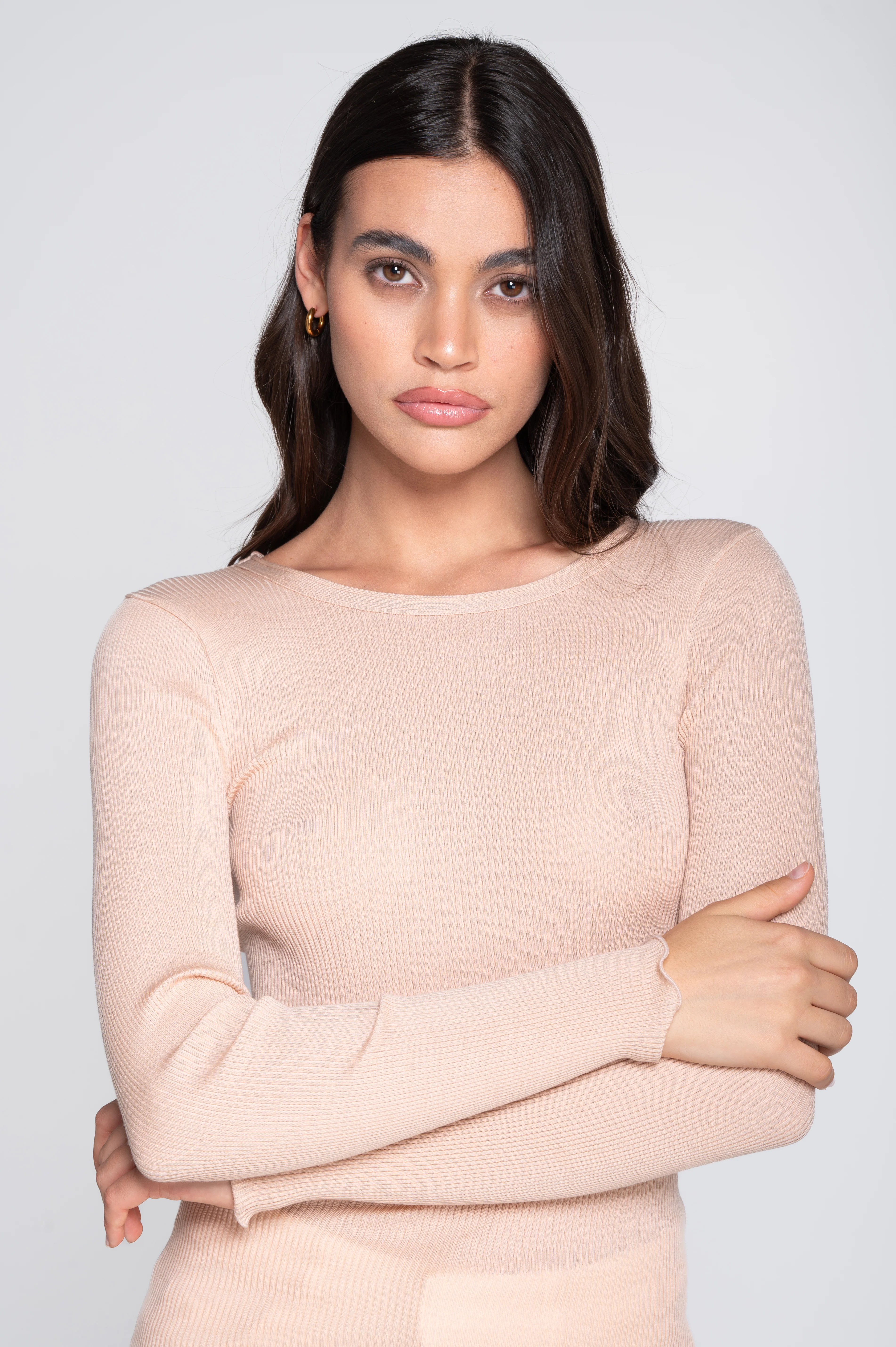 Wool and silk long sleeves roundneck shirt 3446R - Image 21