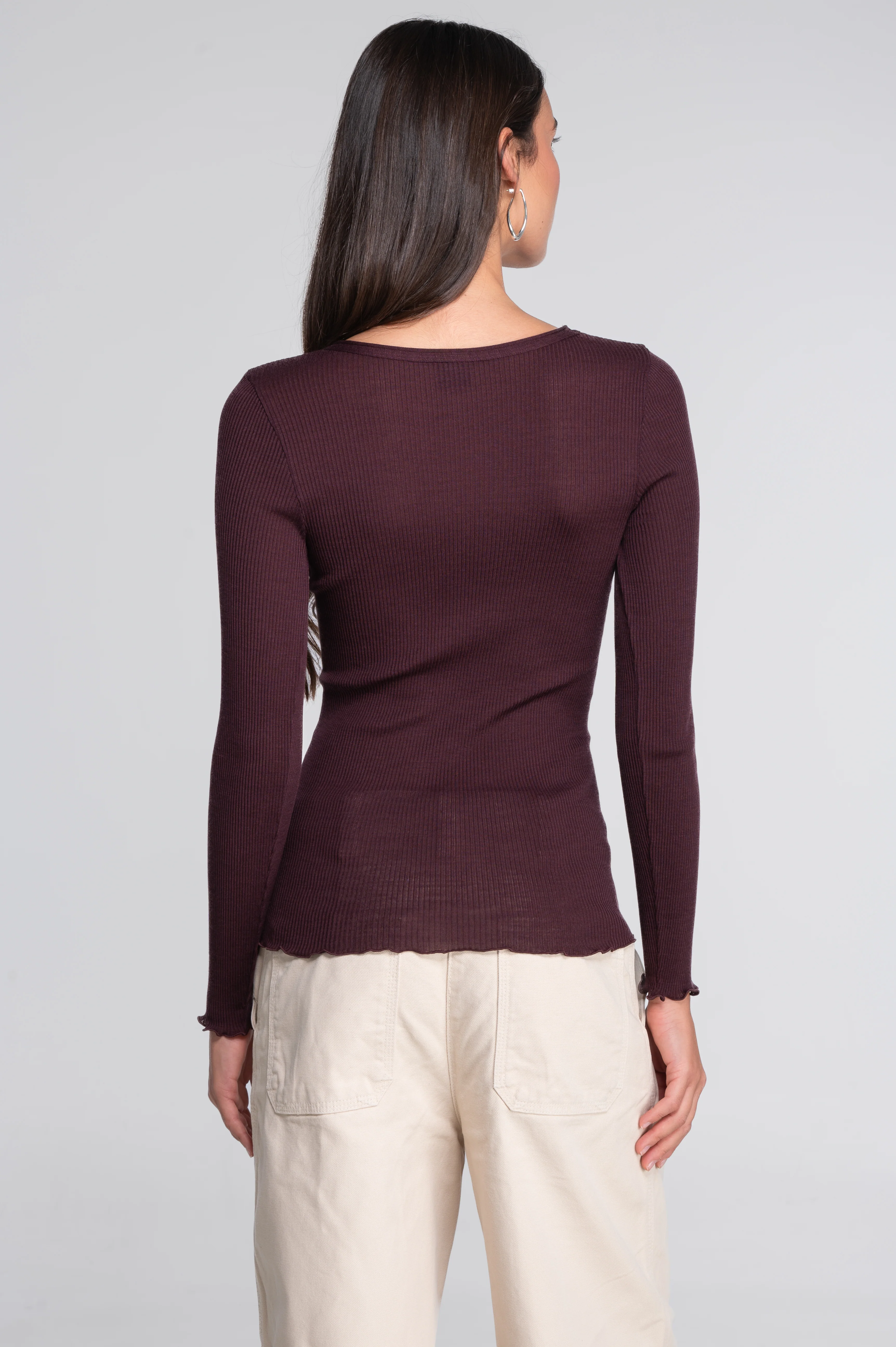 Wool and silk long sleeves roundneck shirt 3446R - Image 3