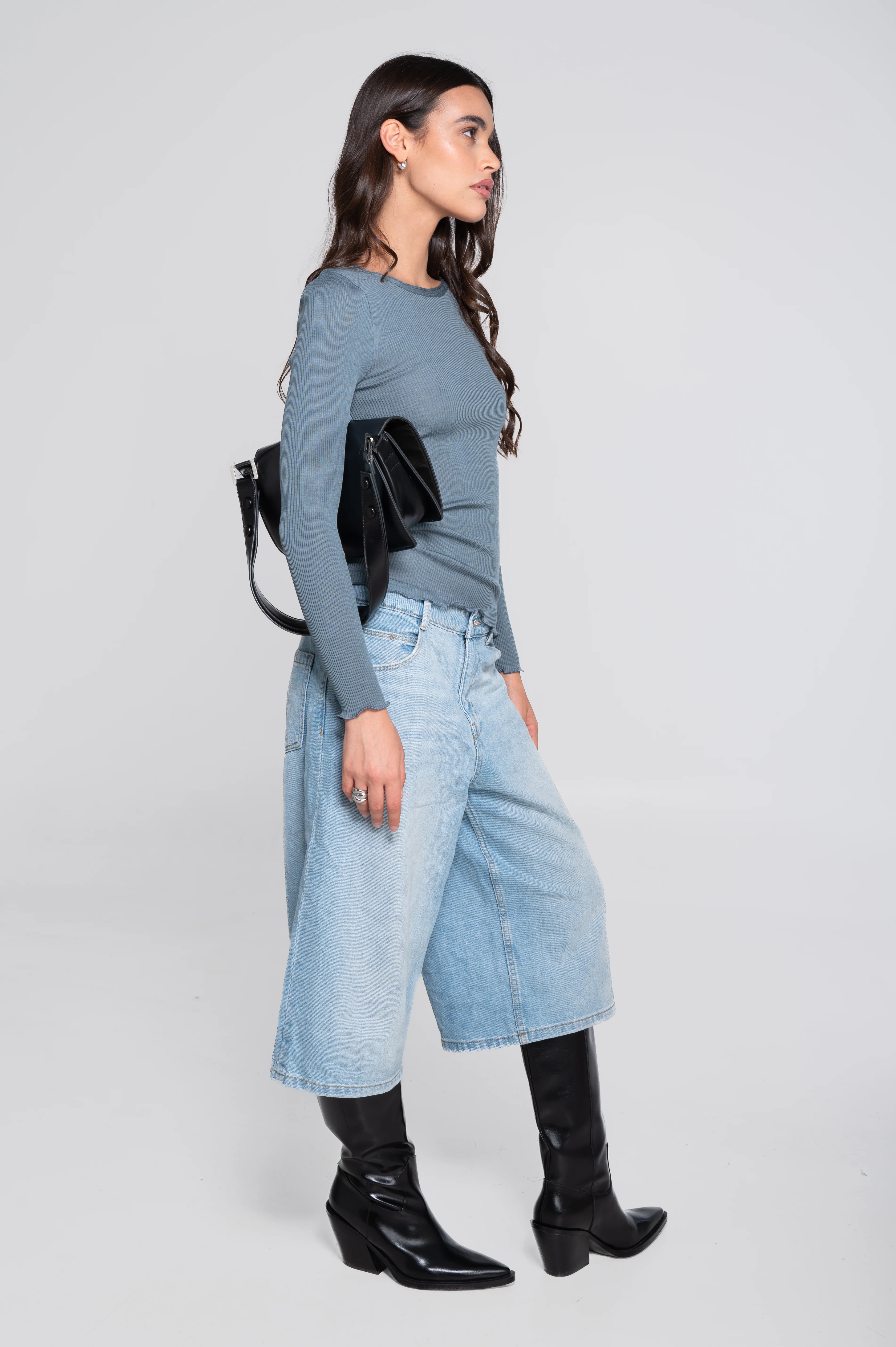 Wool and silk long sleeves roundneck shirt 3446R - Image 41