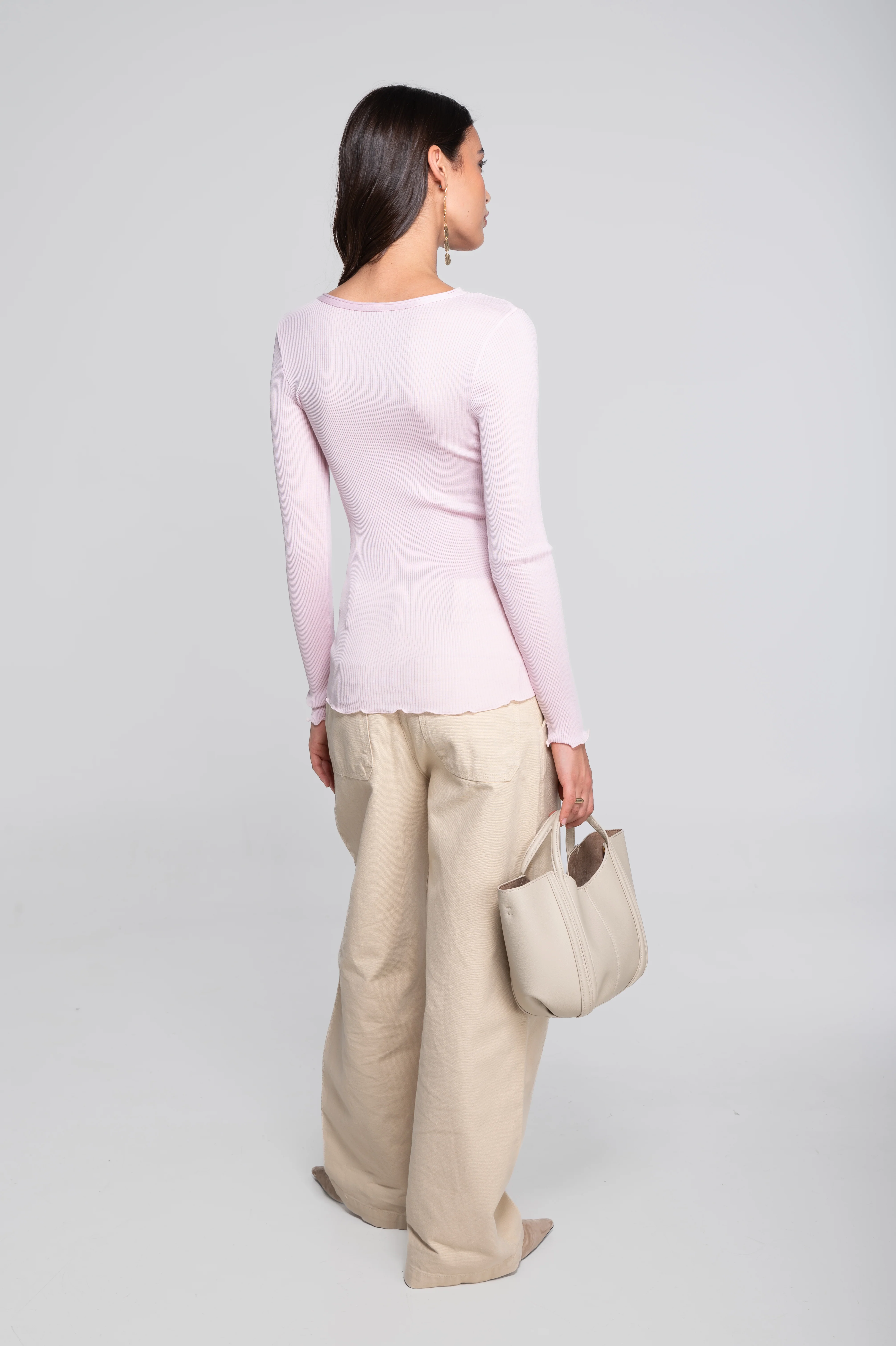 Wool and silk long sleeves roundneck shirt 3446R - Image 45